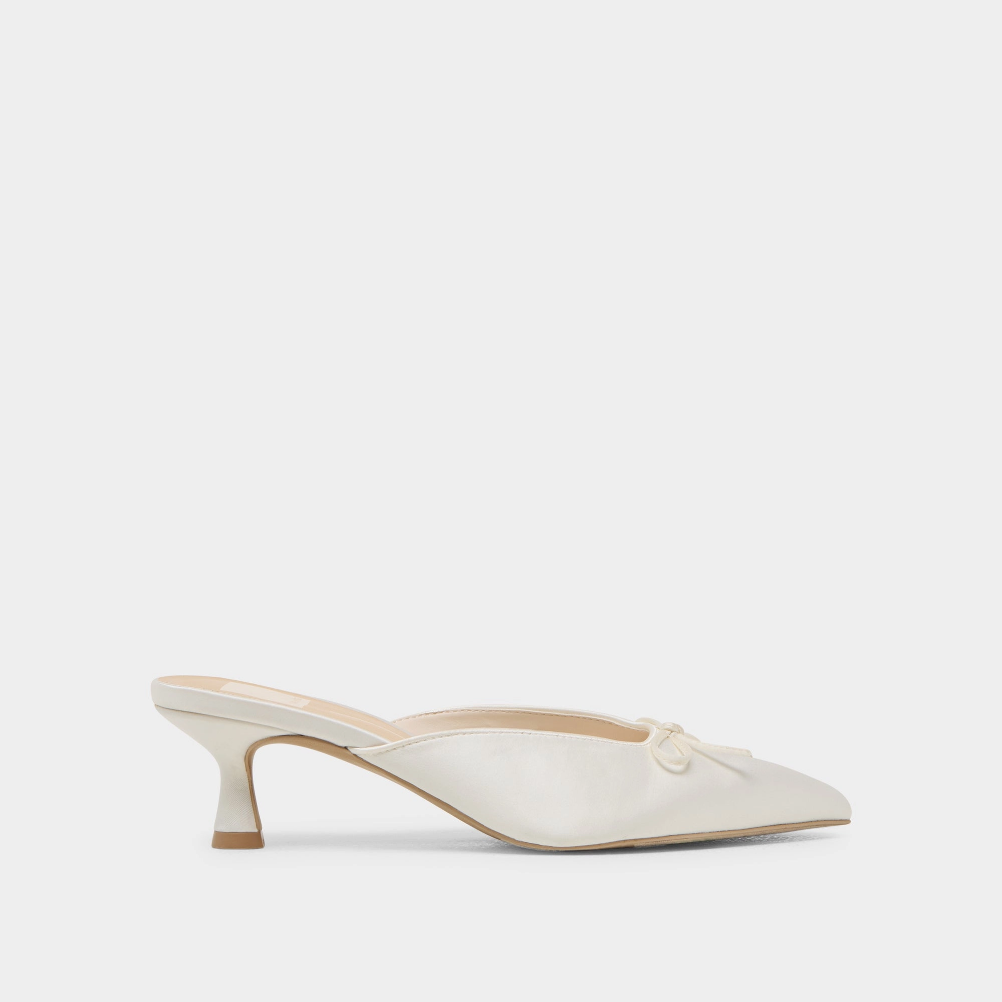 CLEO HEELS OFF WHITE SATIN