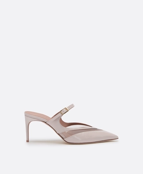 Cristi 70 Grey Leather Mesh Mules