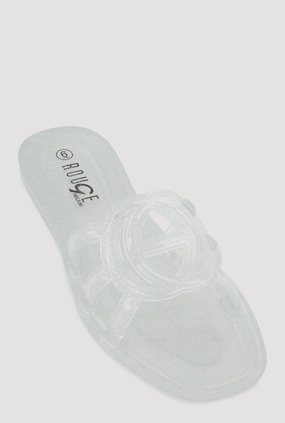 Cut Out Band Jelly Slide Sandals
