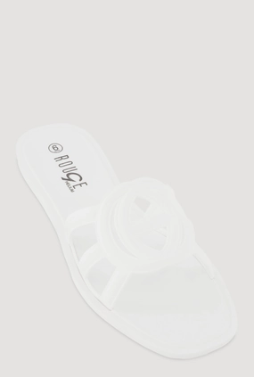 Cut Out Band Jelly Slide Sandals