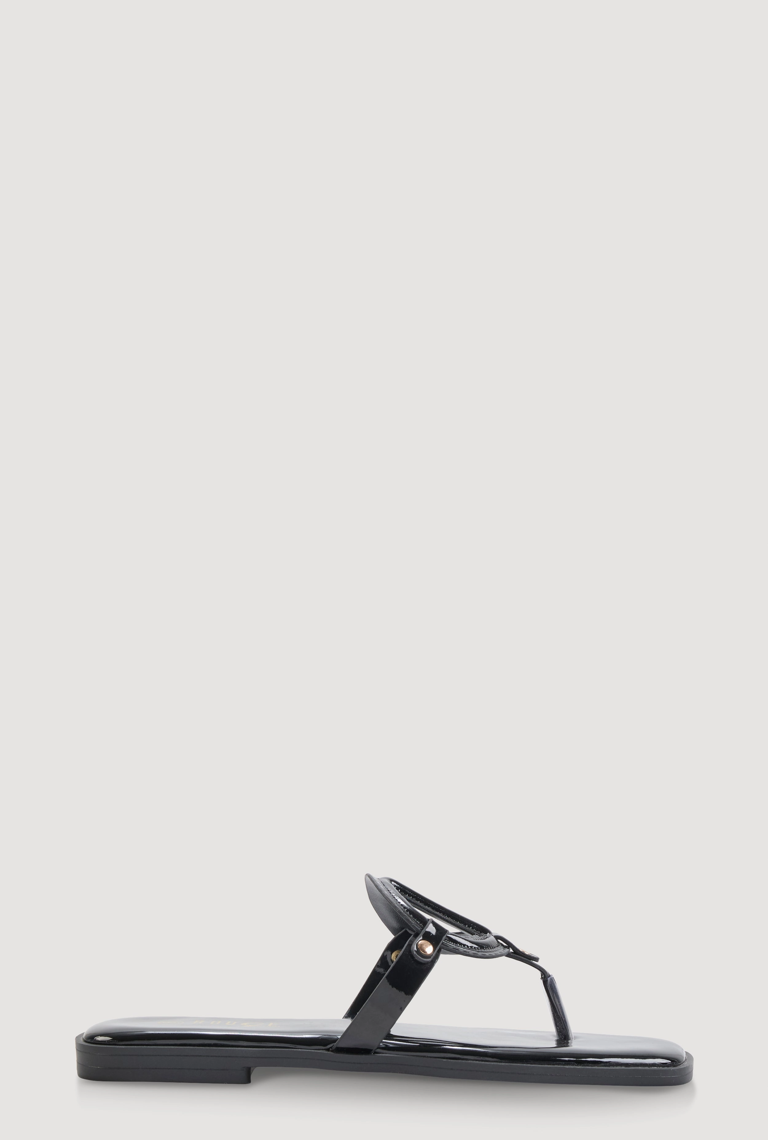 Cut Out Band Thong Sandals