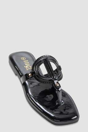 Cut Out Band Thong Sandals