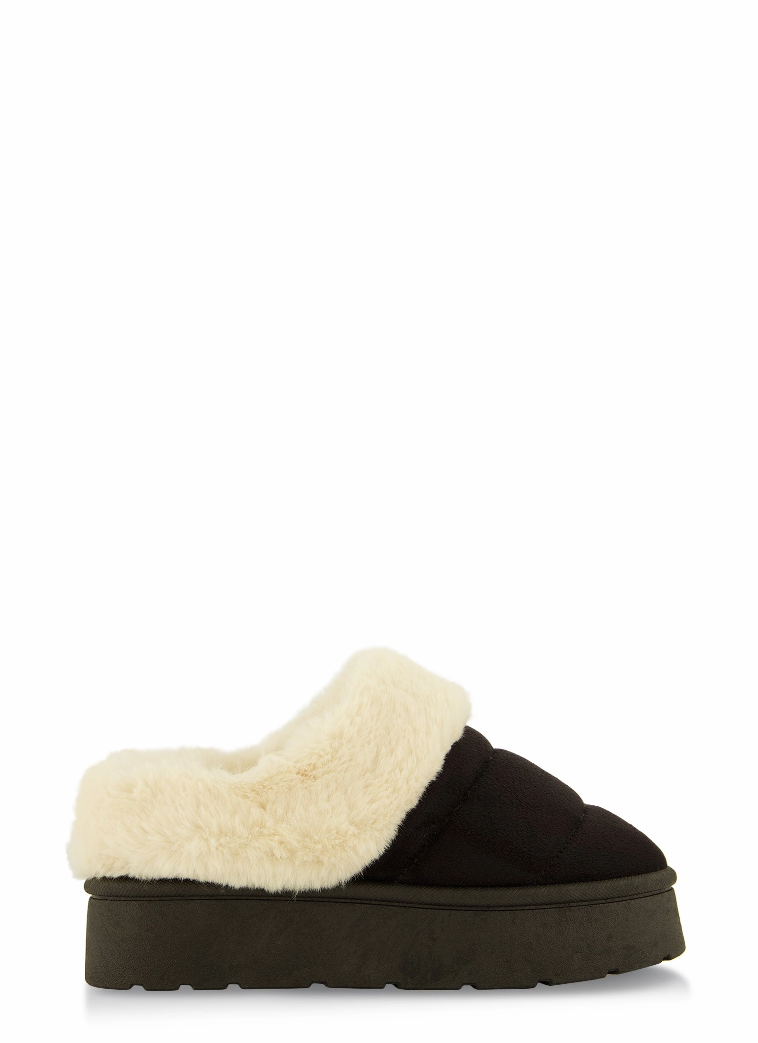 Faux Fur Lined Platform Clogs