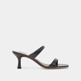 GENORA HEELS BLACK LEATHER