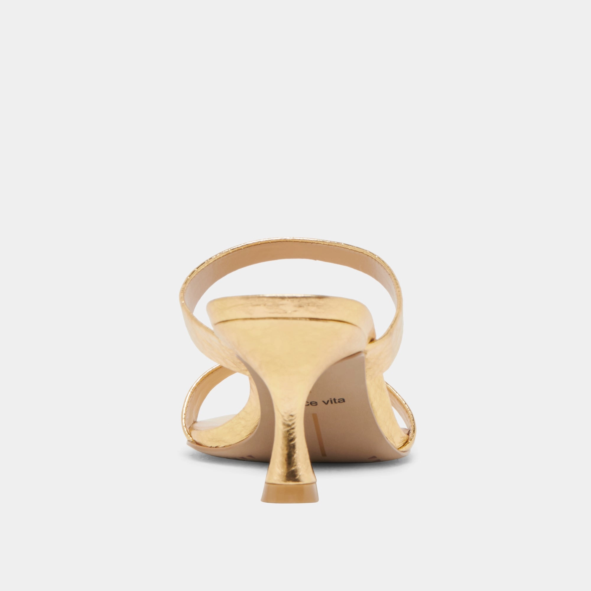 GENORA HEELS GOLD DISTRESSED LEATHER