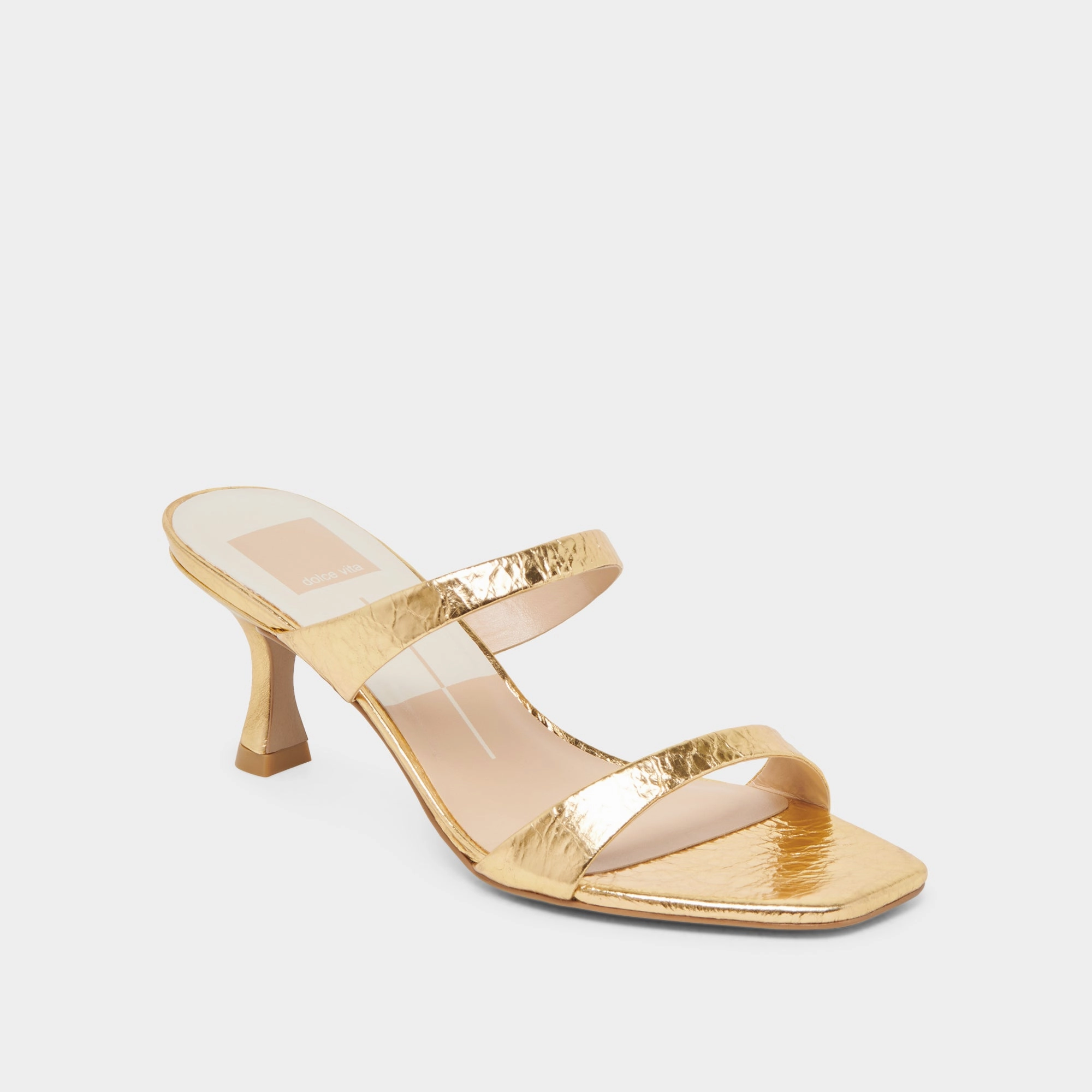 GENORA HEELS GOLD DISTRESSED LEATHER