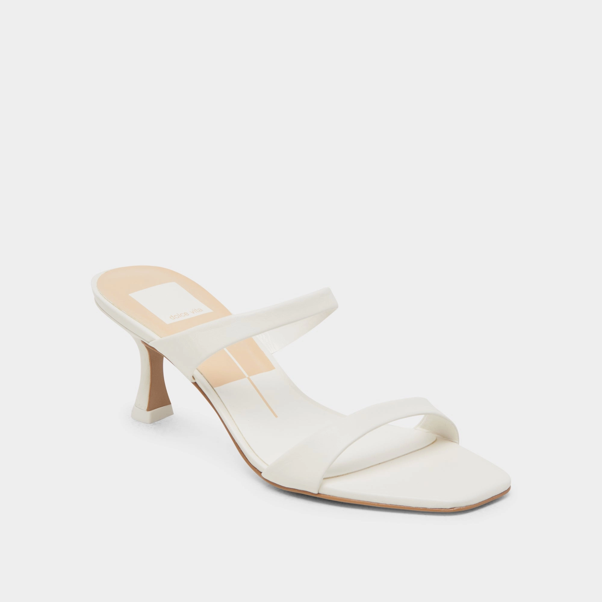 GENORA WIDE HEELS WHITE LEATHER