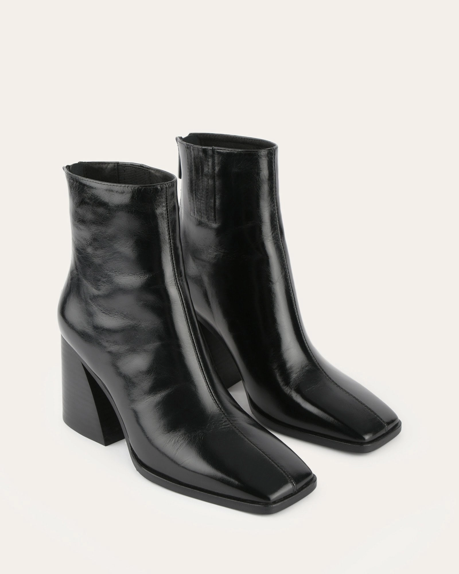 HATTIE HIGH ANKLE BOOTS BLACK LEATHER