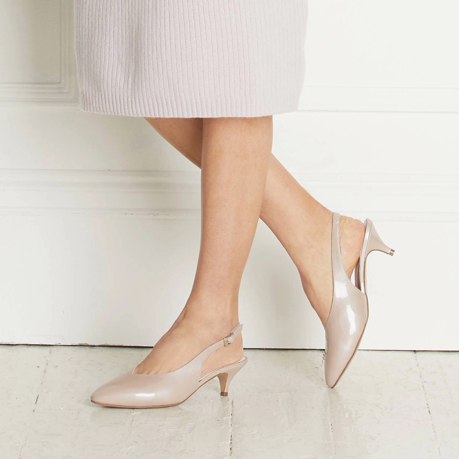 India: Pale Taupe Patent Leather