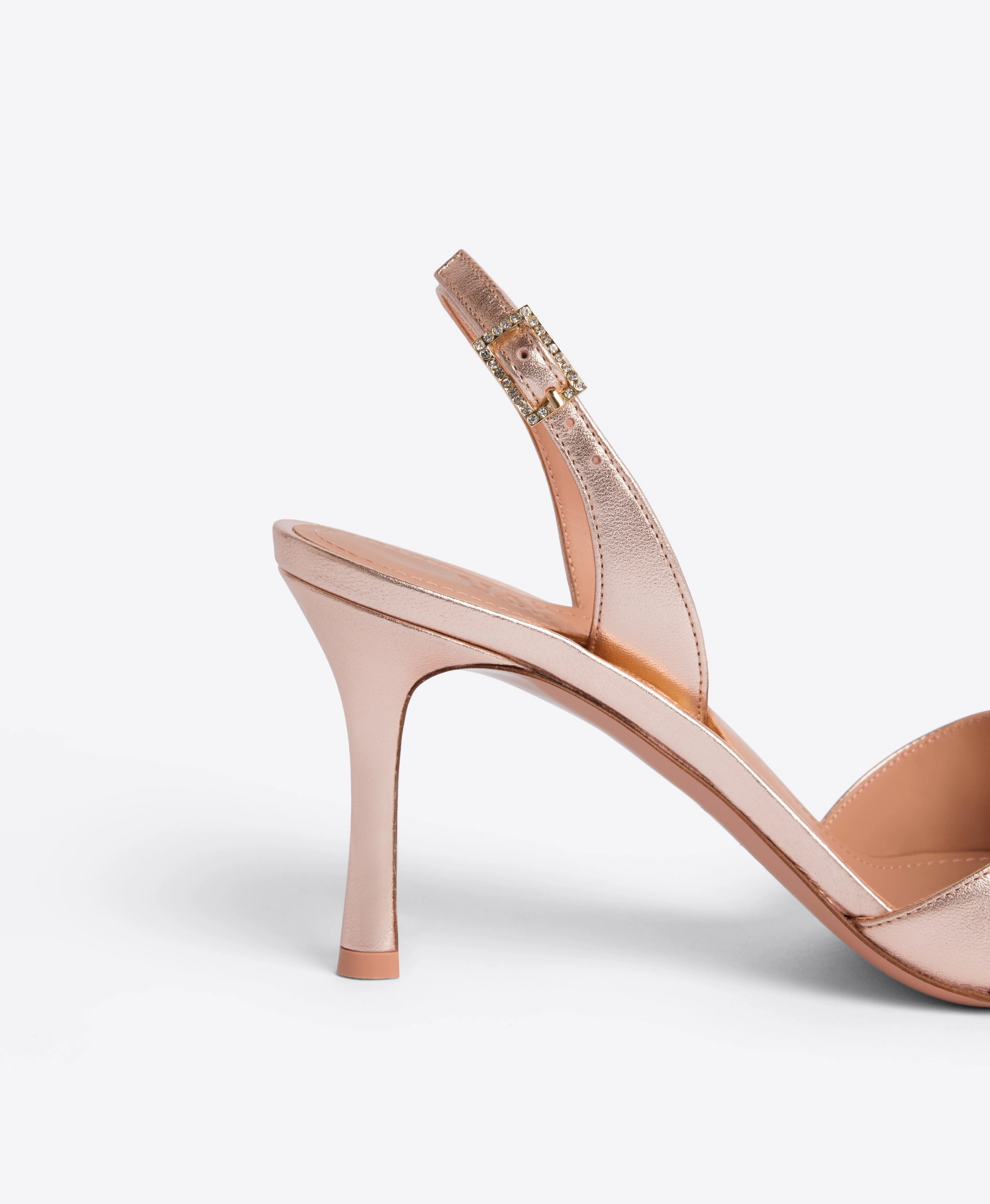 Jayce 80 Rose Gold Leather Sandals