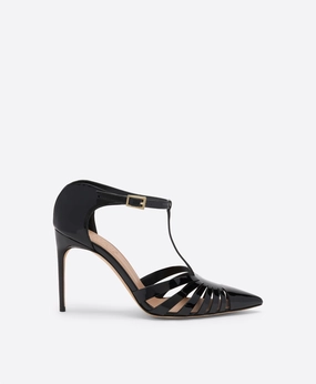 Jennifer 90 Black Patent Heeled Mules