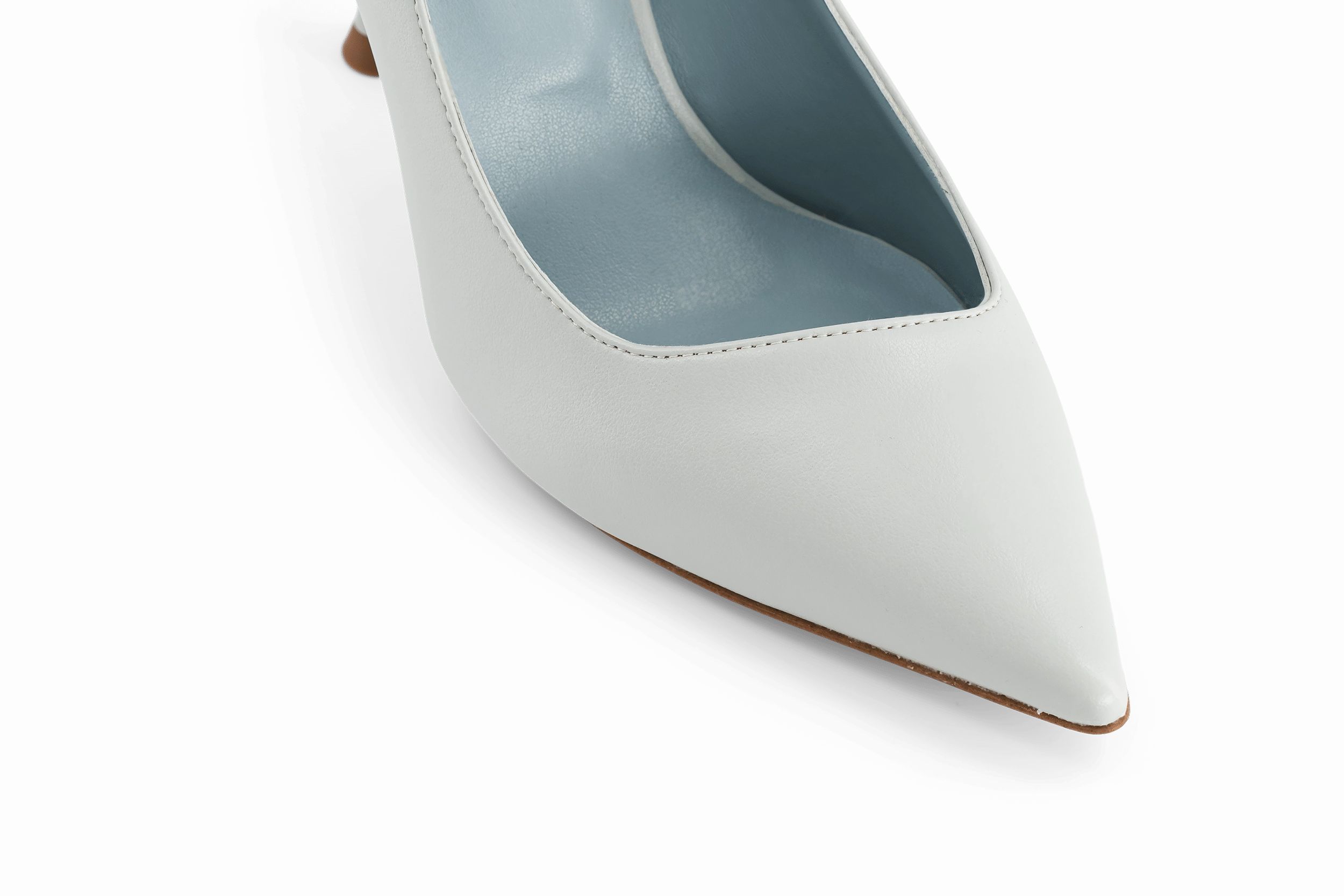 Juliette Apple Leather Vegan Heeled Pumps | Ice Blue