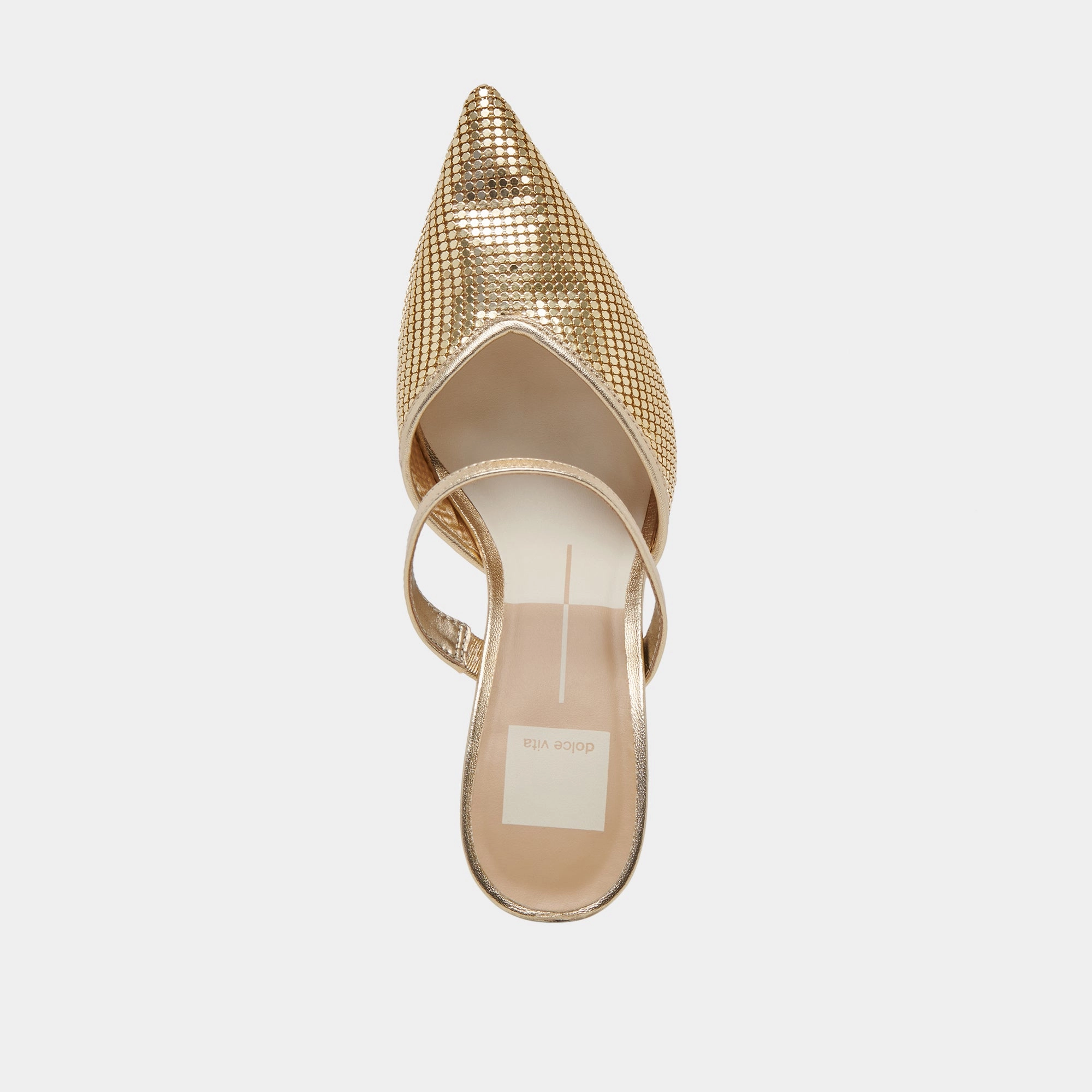 KANIKA MESH HEELS GOLD METALLIC MESH