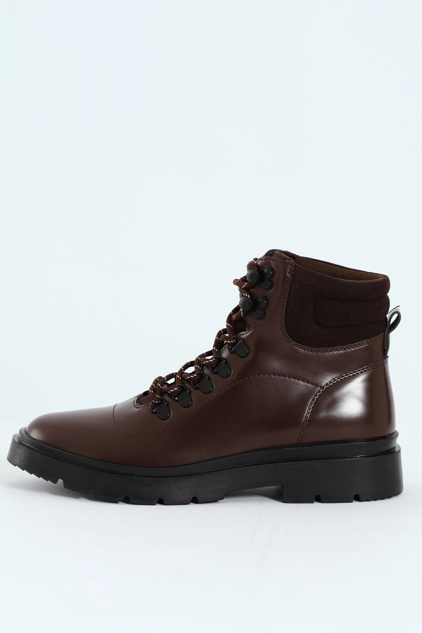 Lace Up Combat Boot - Chocolate