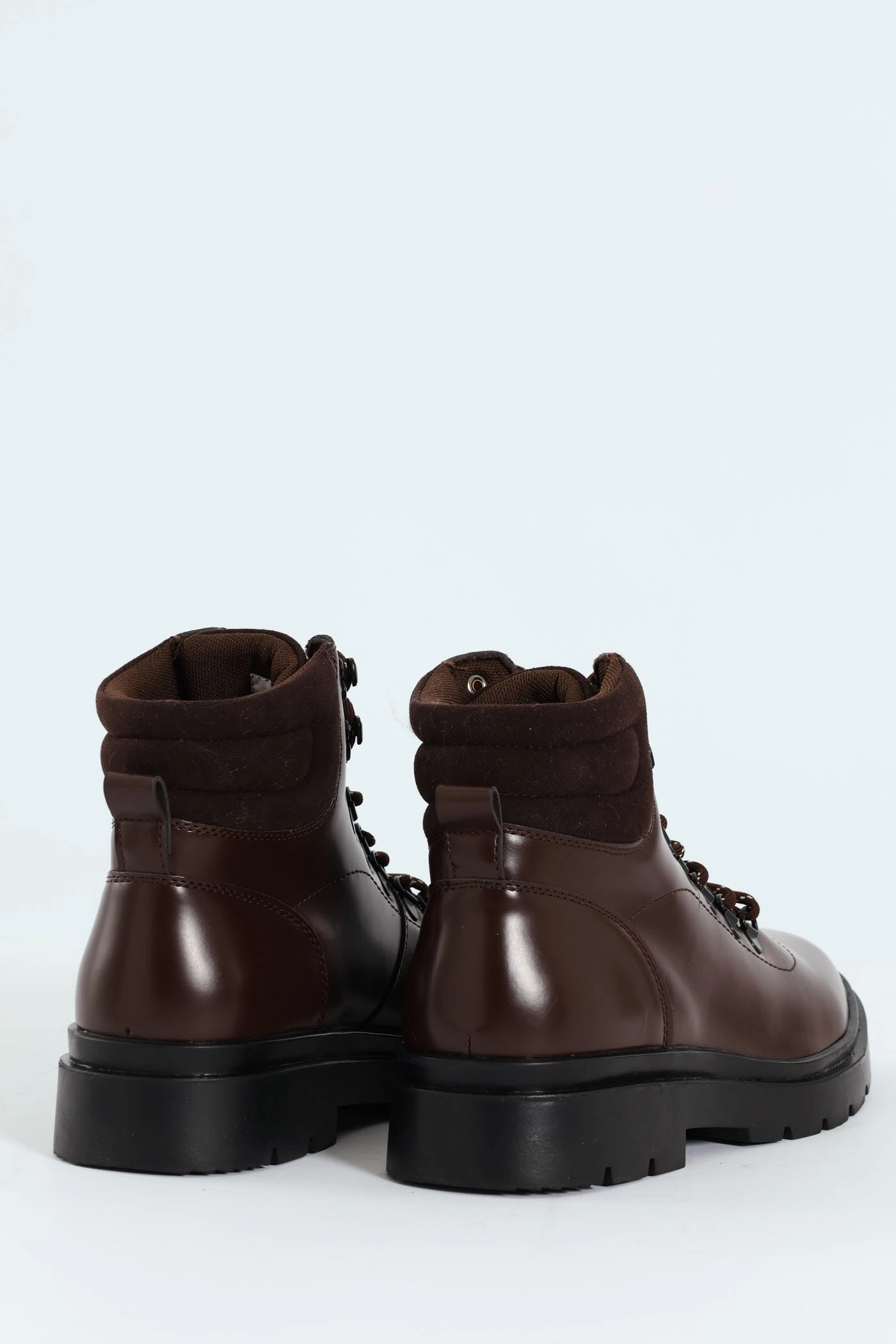 Lace Up Combat Boot - Chocolate