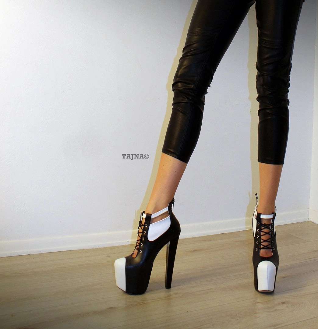 Lace Up Designer Platform Booties