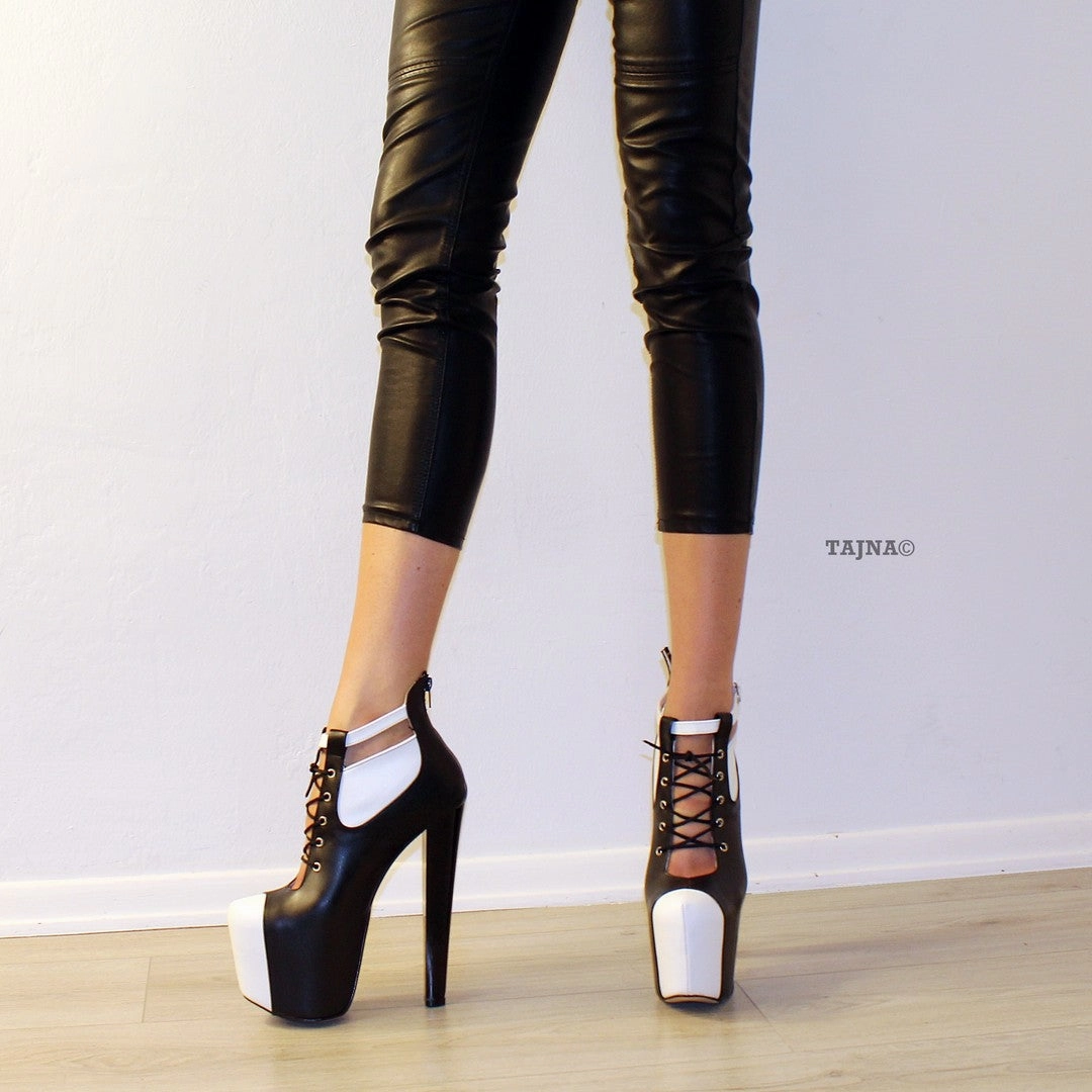 Lace Up Designer Platform Booties