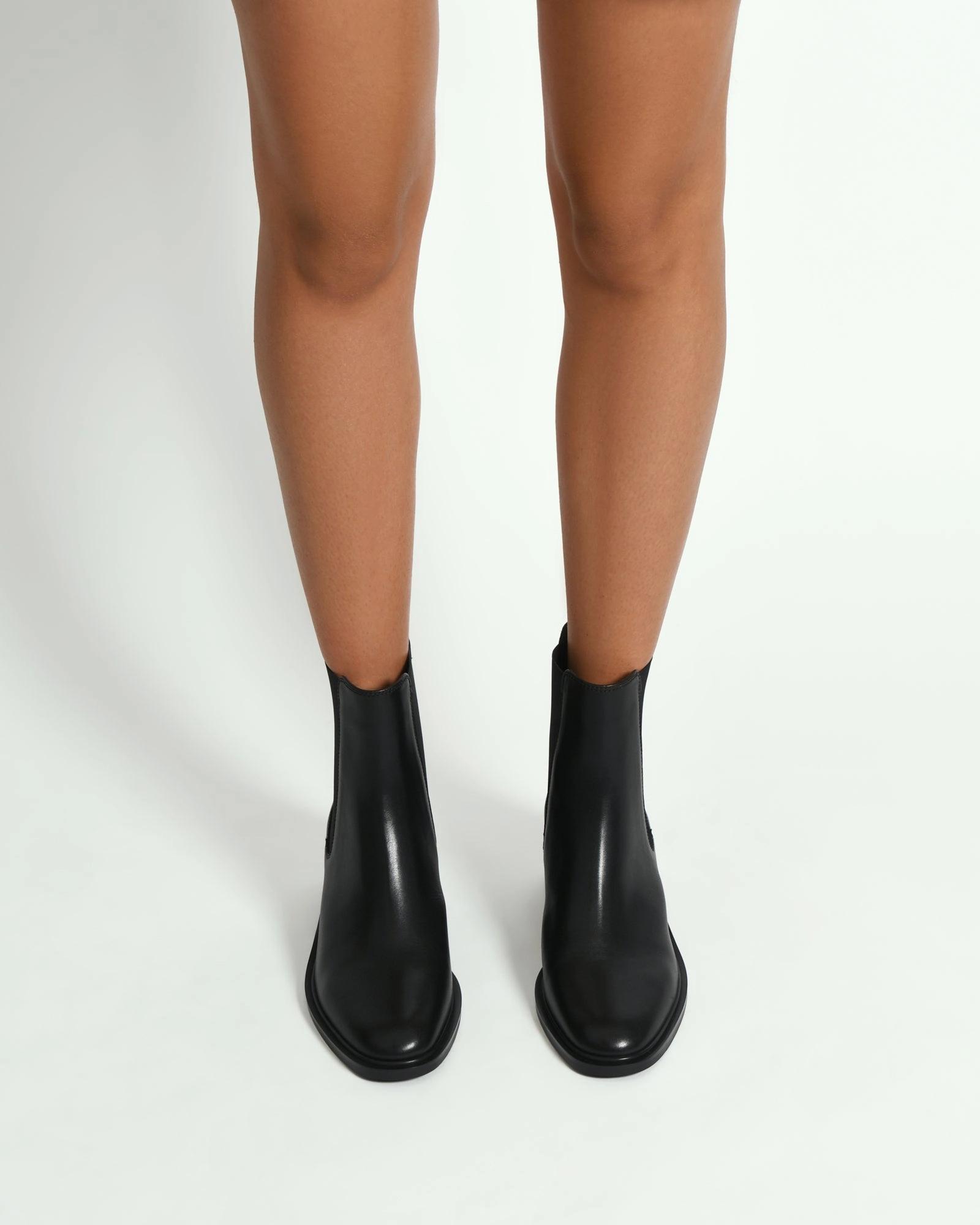 LUCAS MID ANKLE BOOTS BLACK LEATHER
