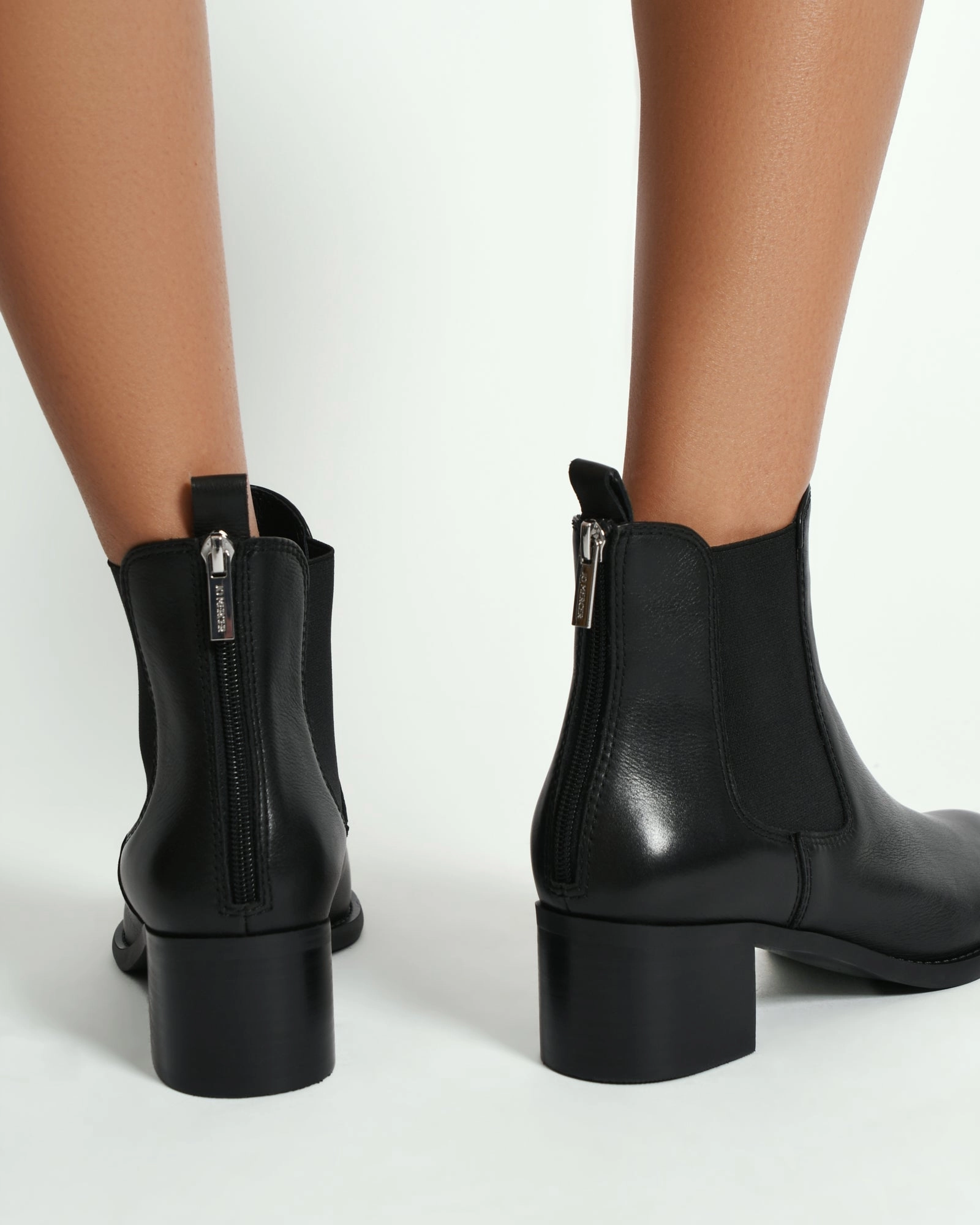 LUCAS MID ANKLE BOOTS BLACK LEATHER