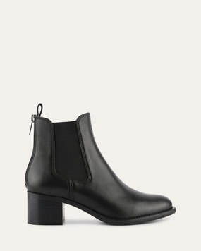 LUCAS MID ANKLE BOOTS BLACK LEATHER
