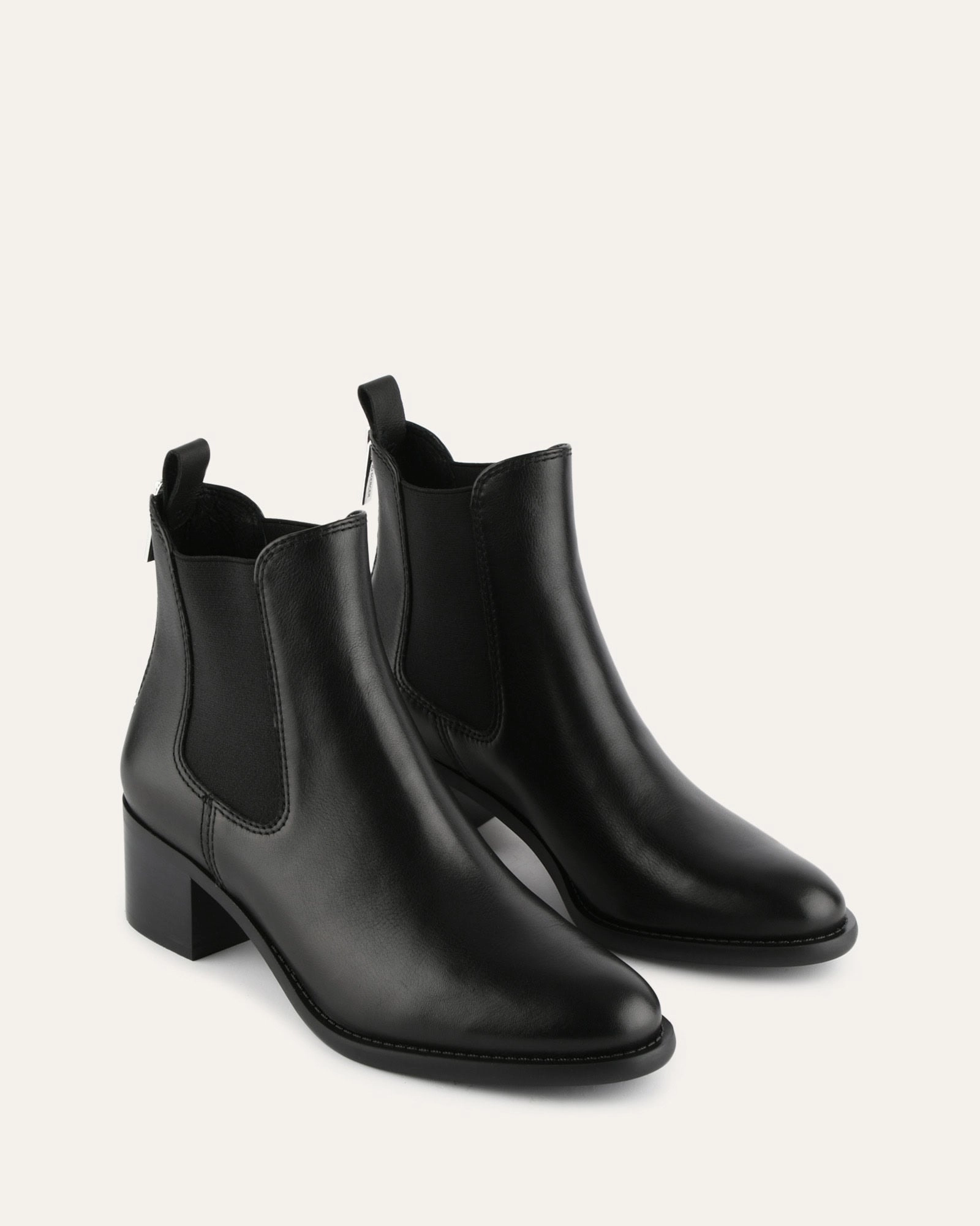 LUCAS MID ANKLE BOOTS BLACK LEATHER