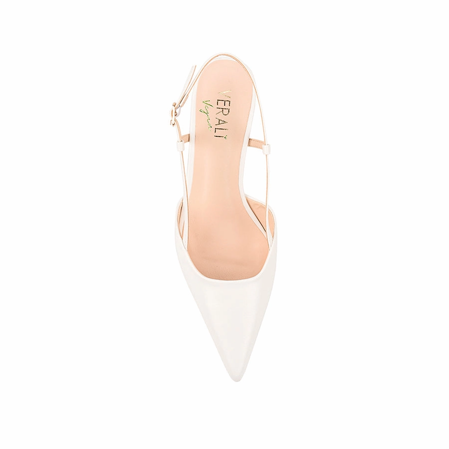 Lucas Slingback Kitten Heels - Chalk White