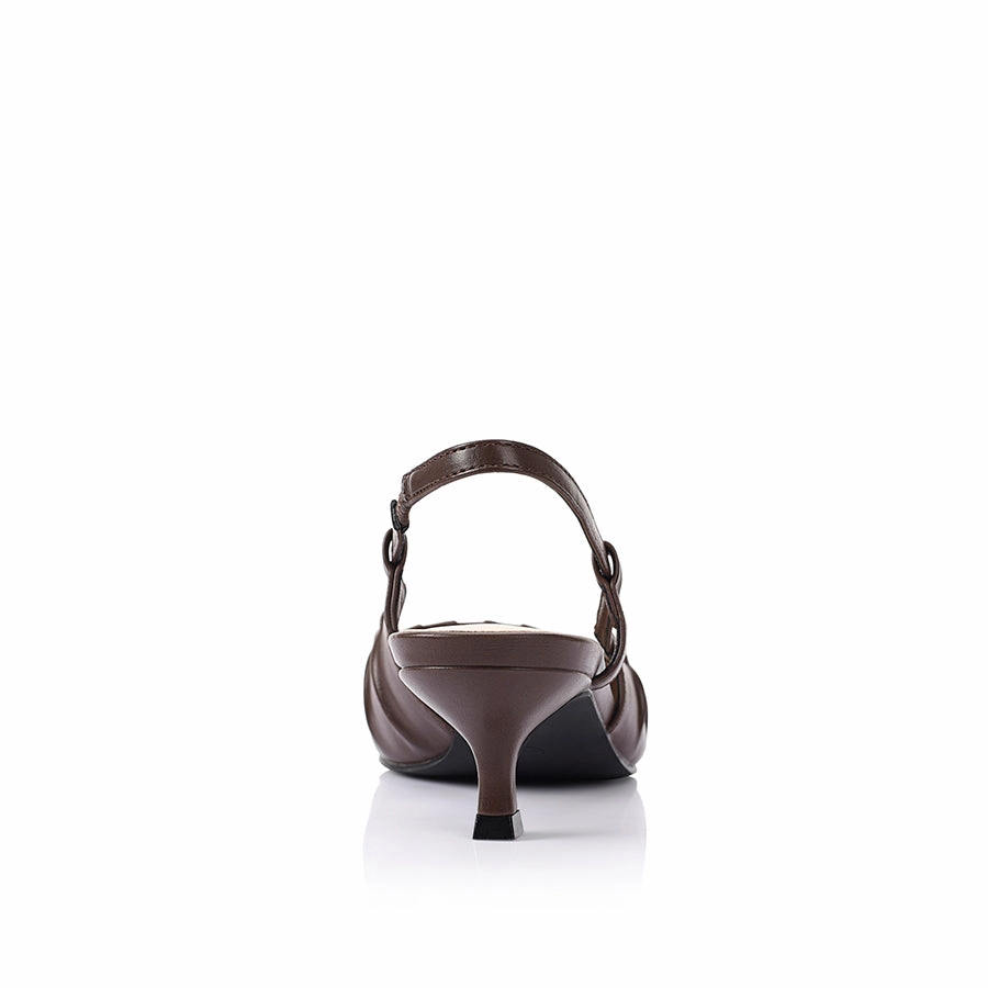 Lucius Slingback Kitten Heels - Chocolate Brown