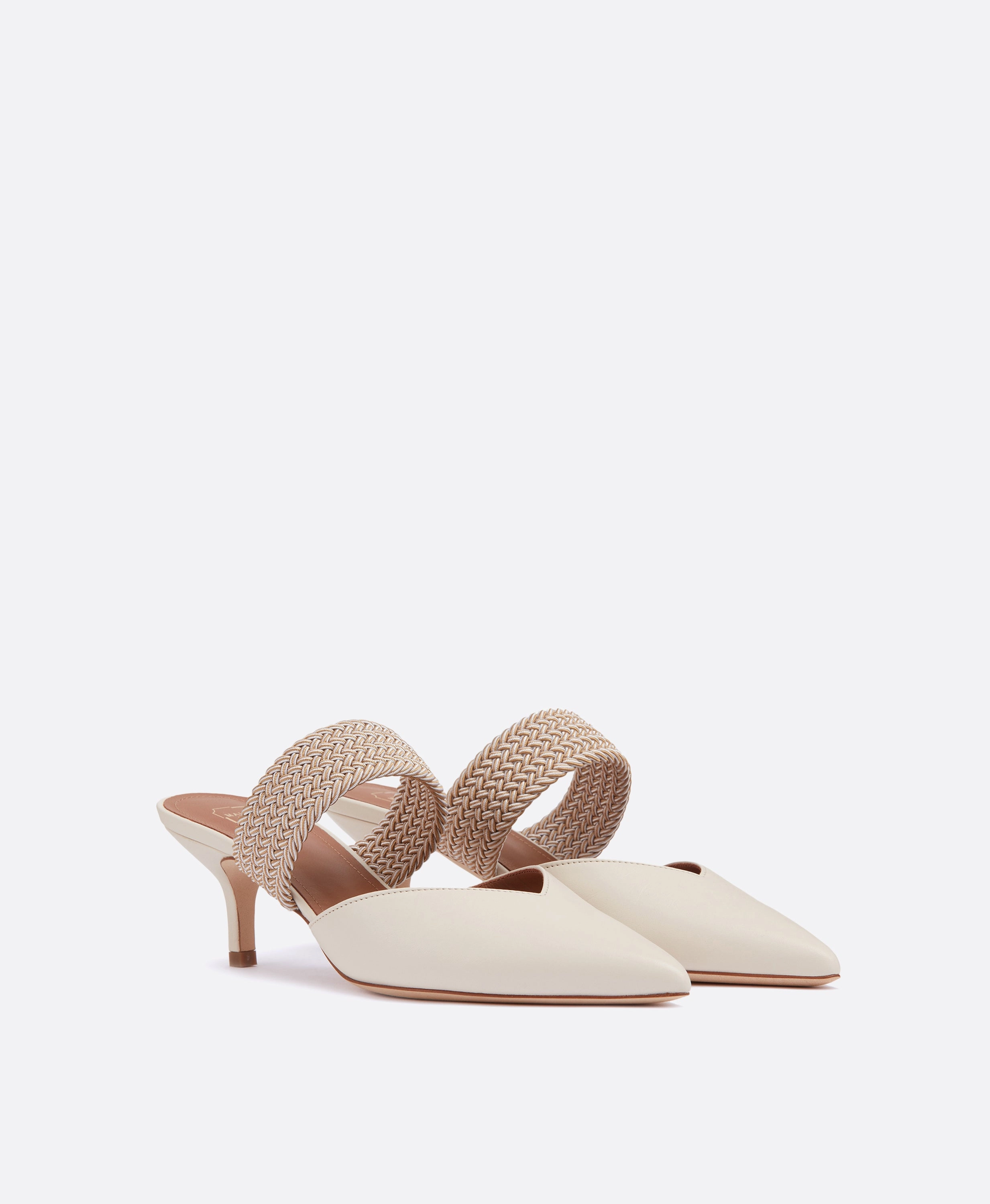 Maisie 45 White Leather Mules
