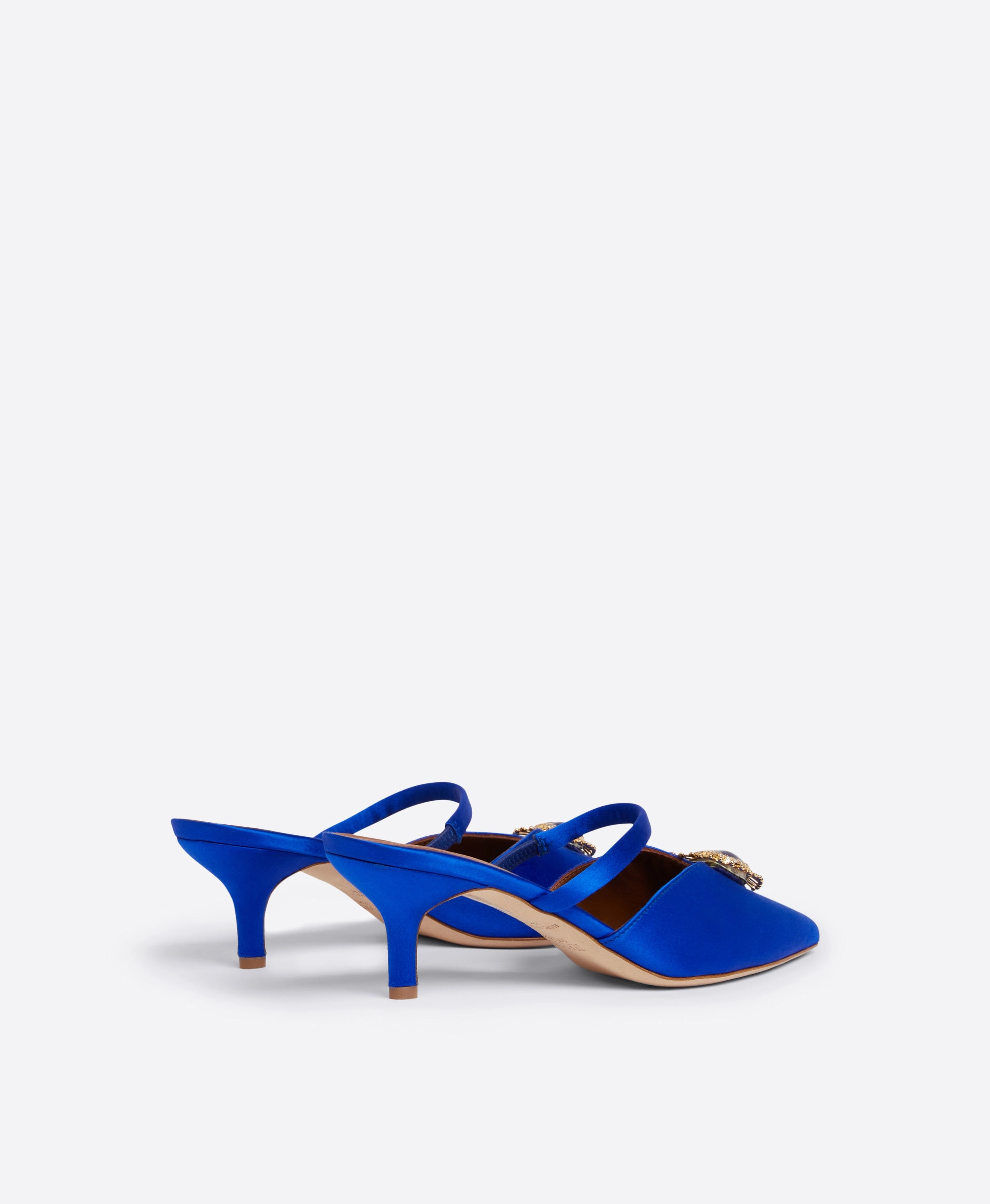 Marla 45 Blue Satin Mules