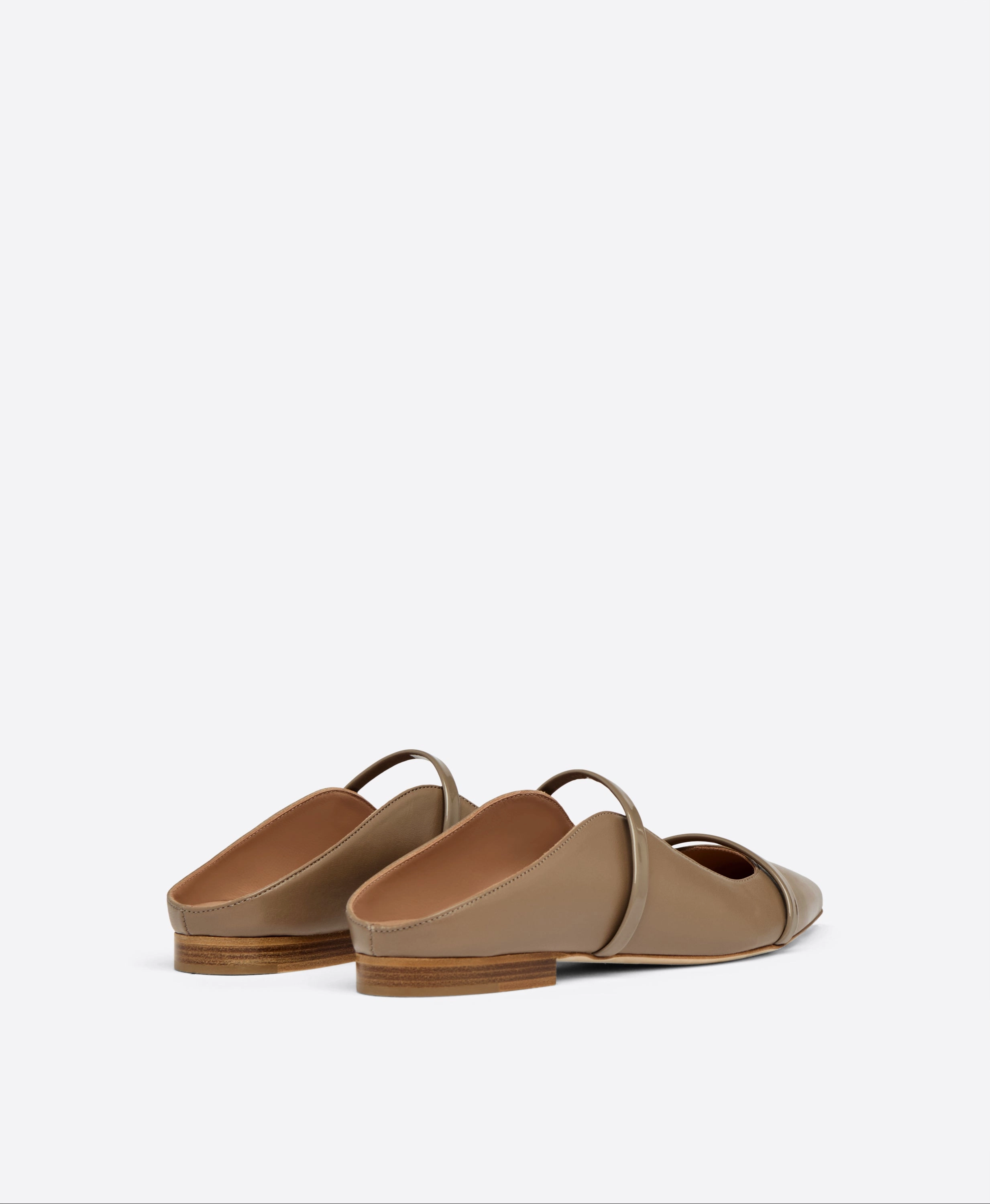 Maureen Taupe Leather Flat Mules
