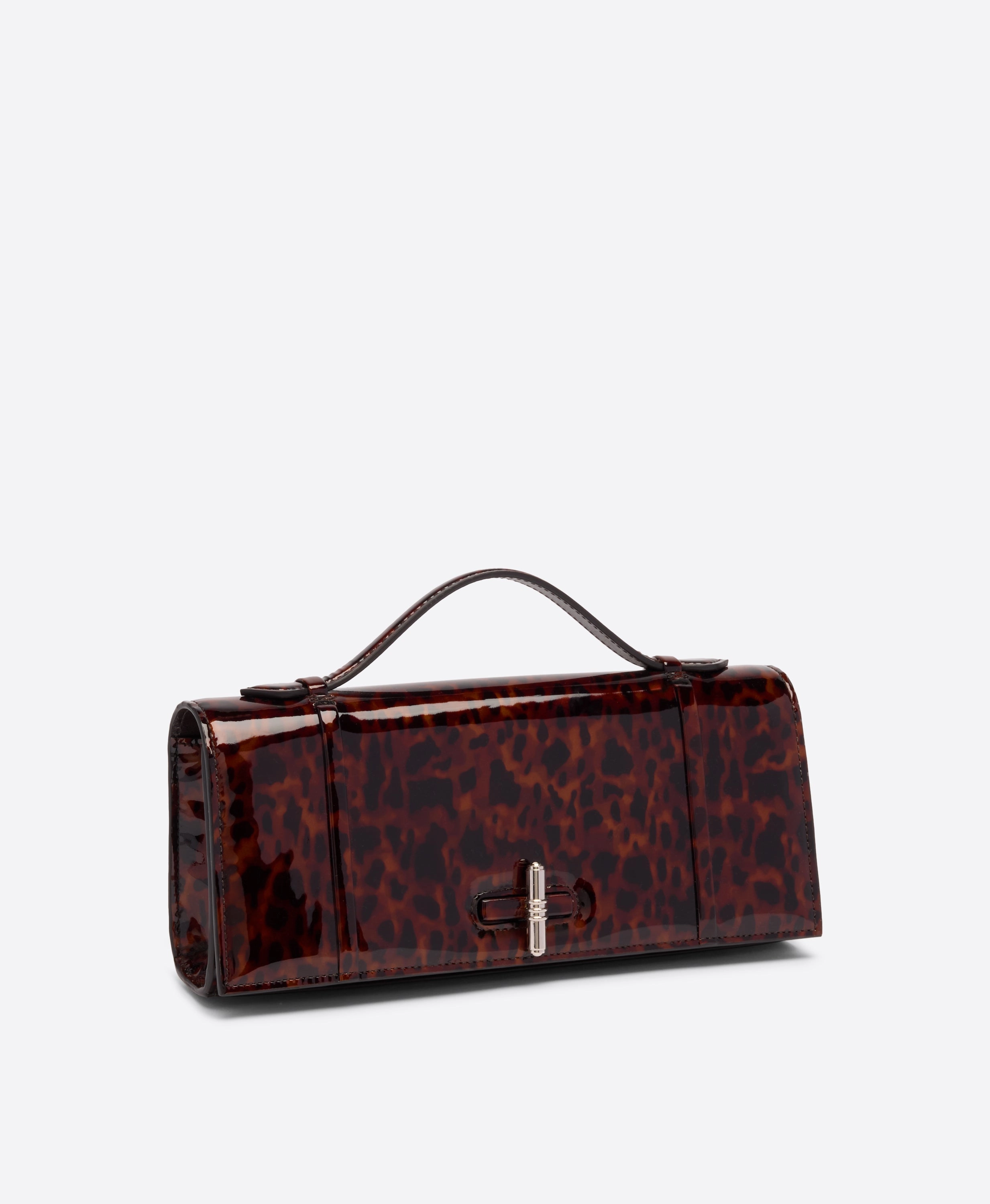 May Leopard Patent Clutch Bag
