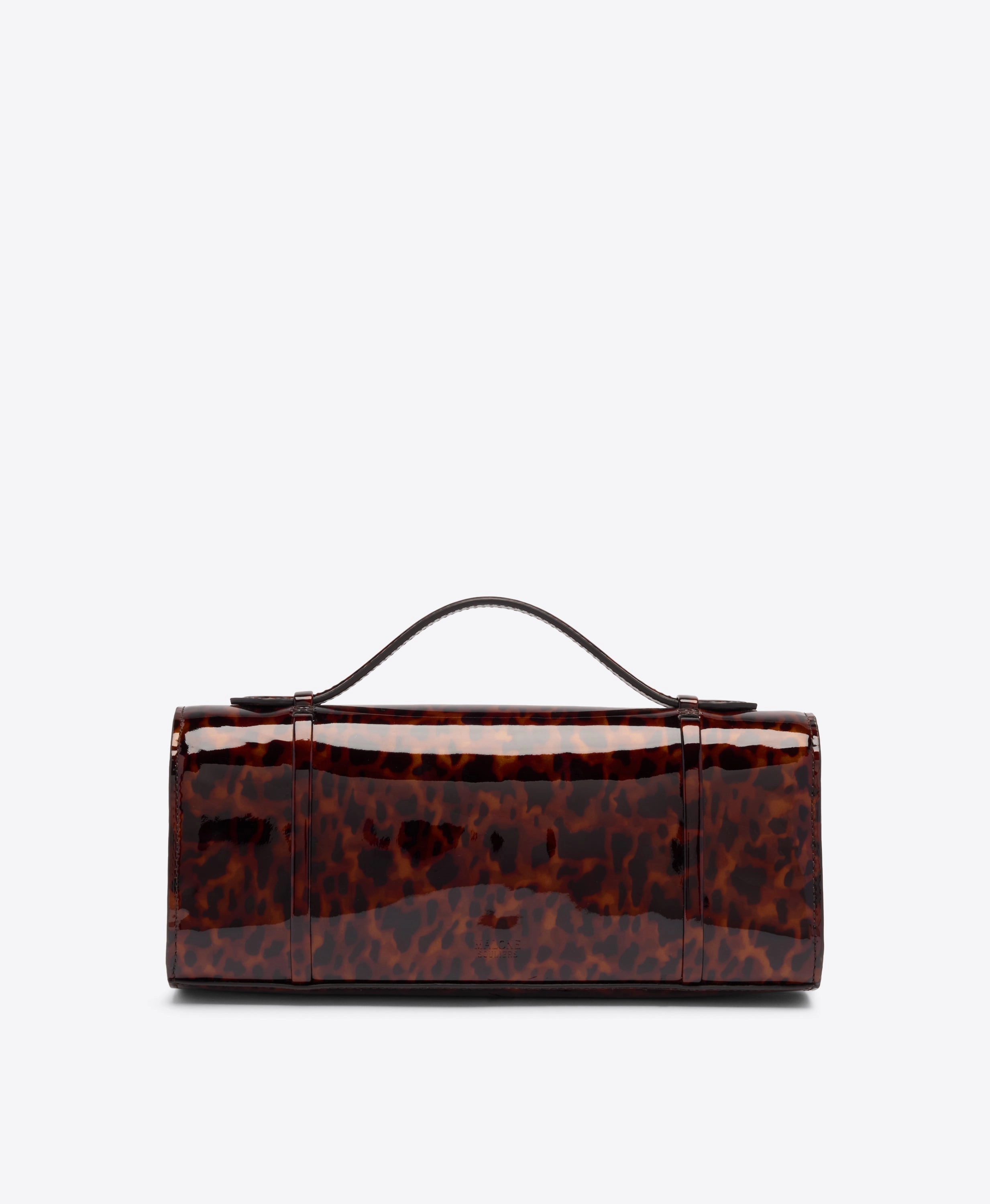 May Leopard Patent Clutch Bag