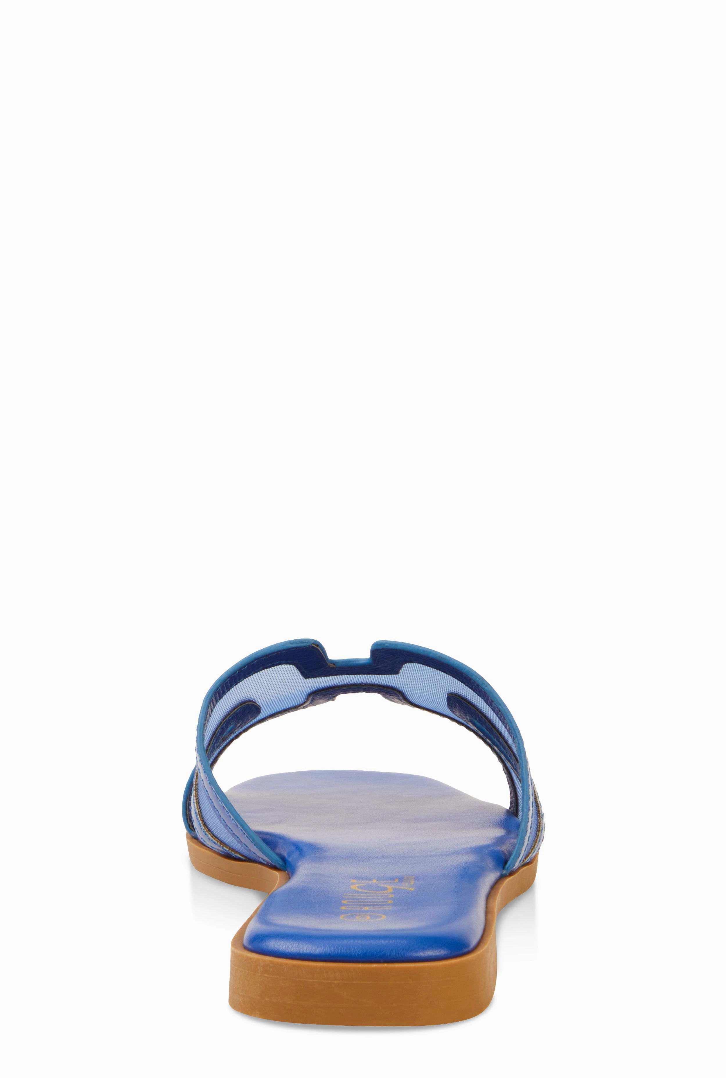 Mesh Insert Cut Out Band Slide Sandals