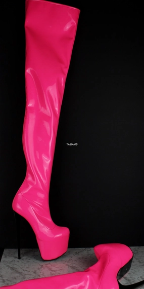Neon Pink 80-100 cm Extreme Ultra High Thigh Boots