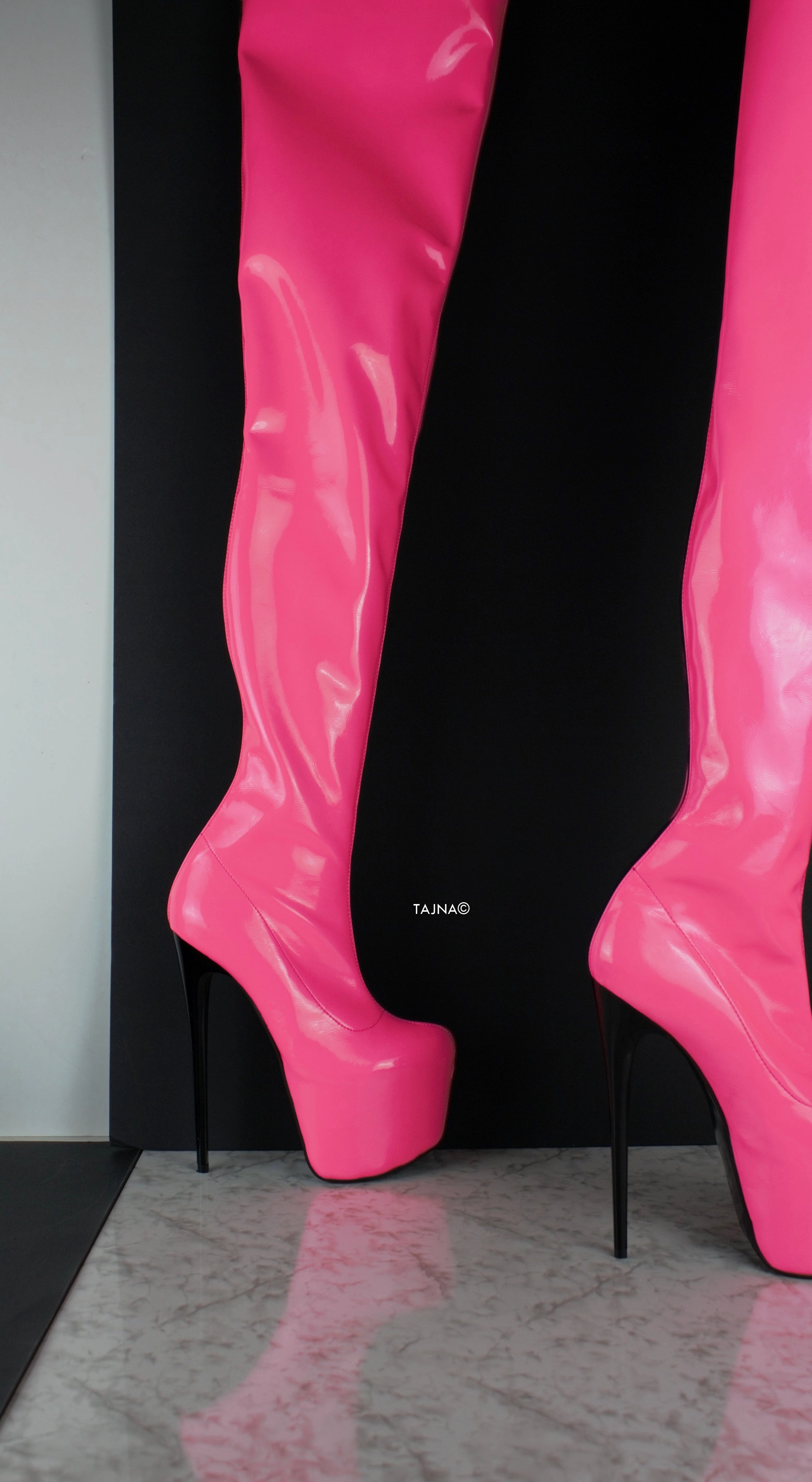 Neon Pink 80-100 cm Extreme Ultra High Thigh Boots