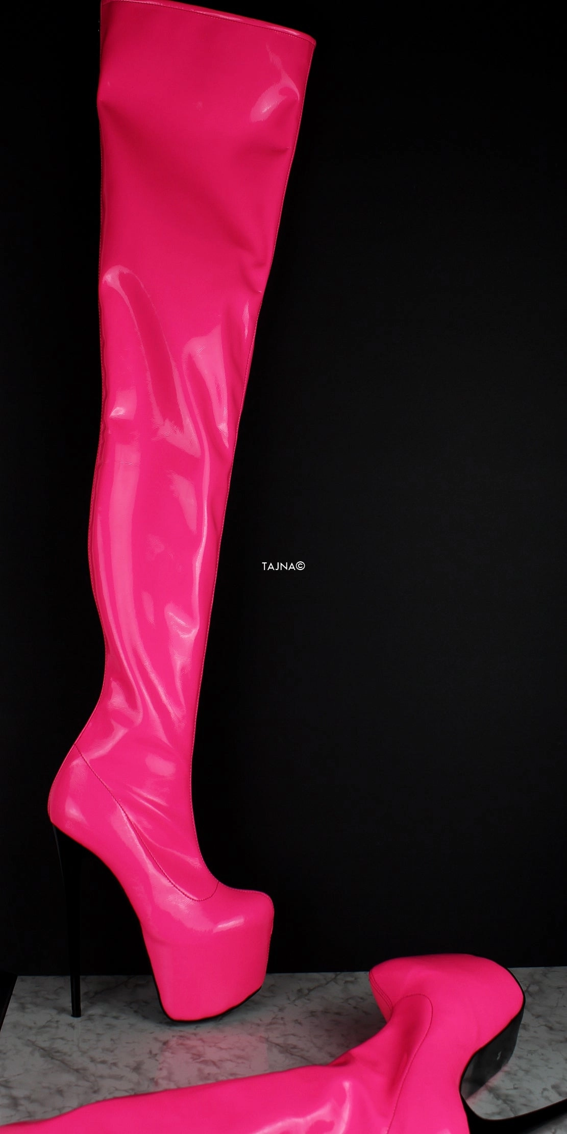 Neon Pink 80-100 cm Extreme Ultra High Thigh Boots