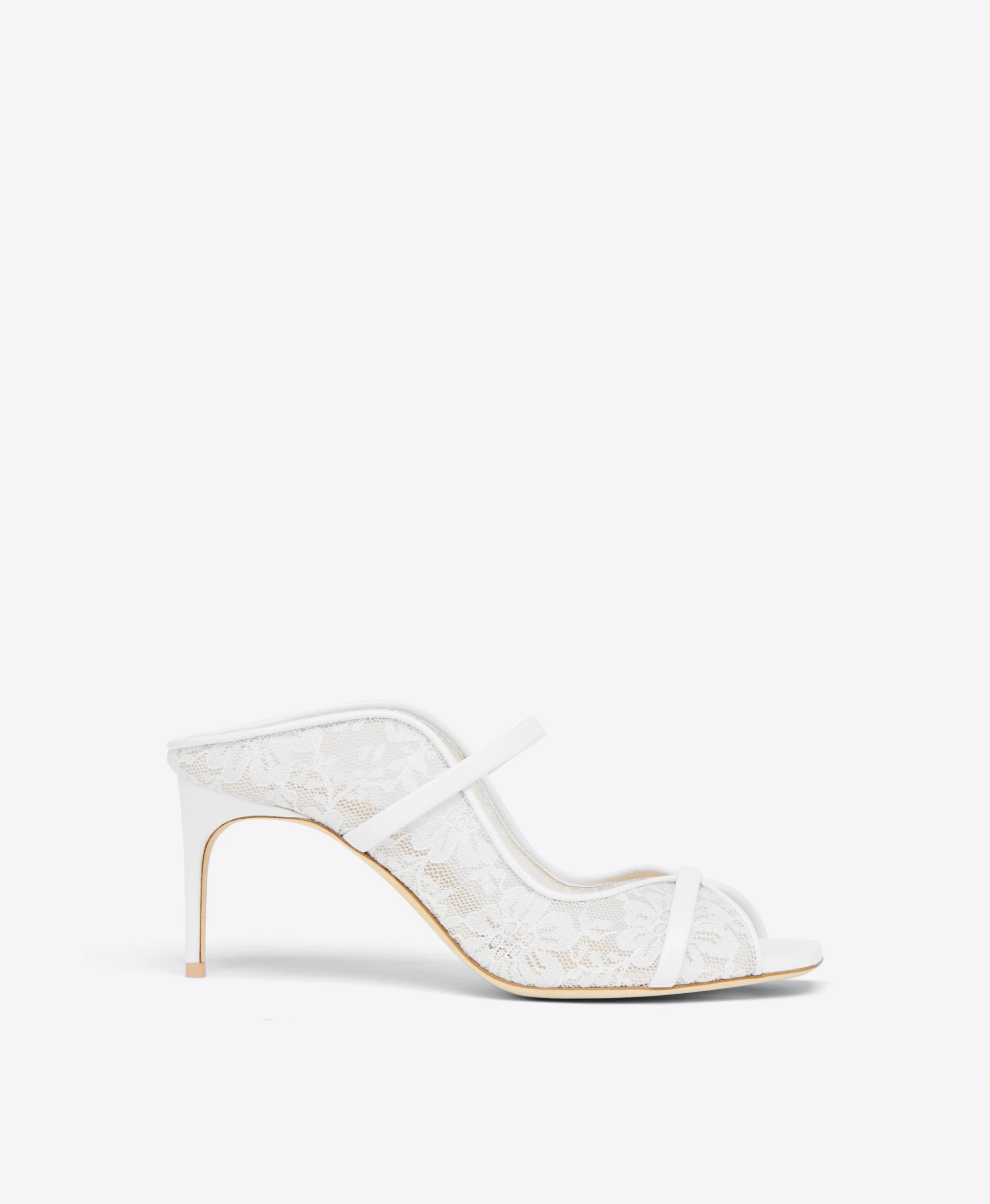 Noah 70  White Lace Heeled Sandals