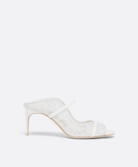 Noah 70  White Lace Heeled Sandals