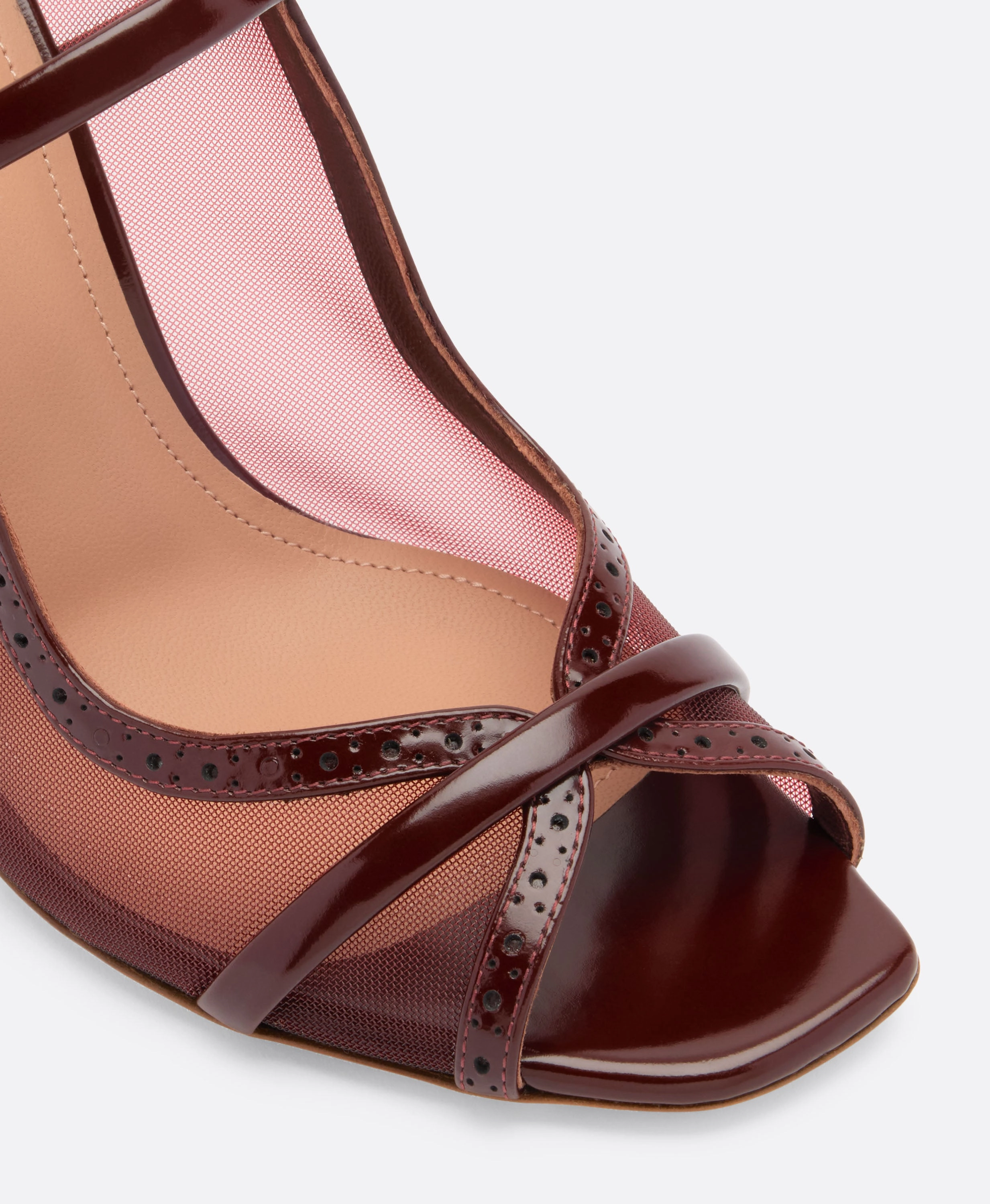 Noah 90 Red Mesh Heeled Sandals
