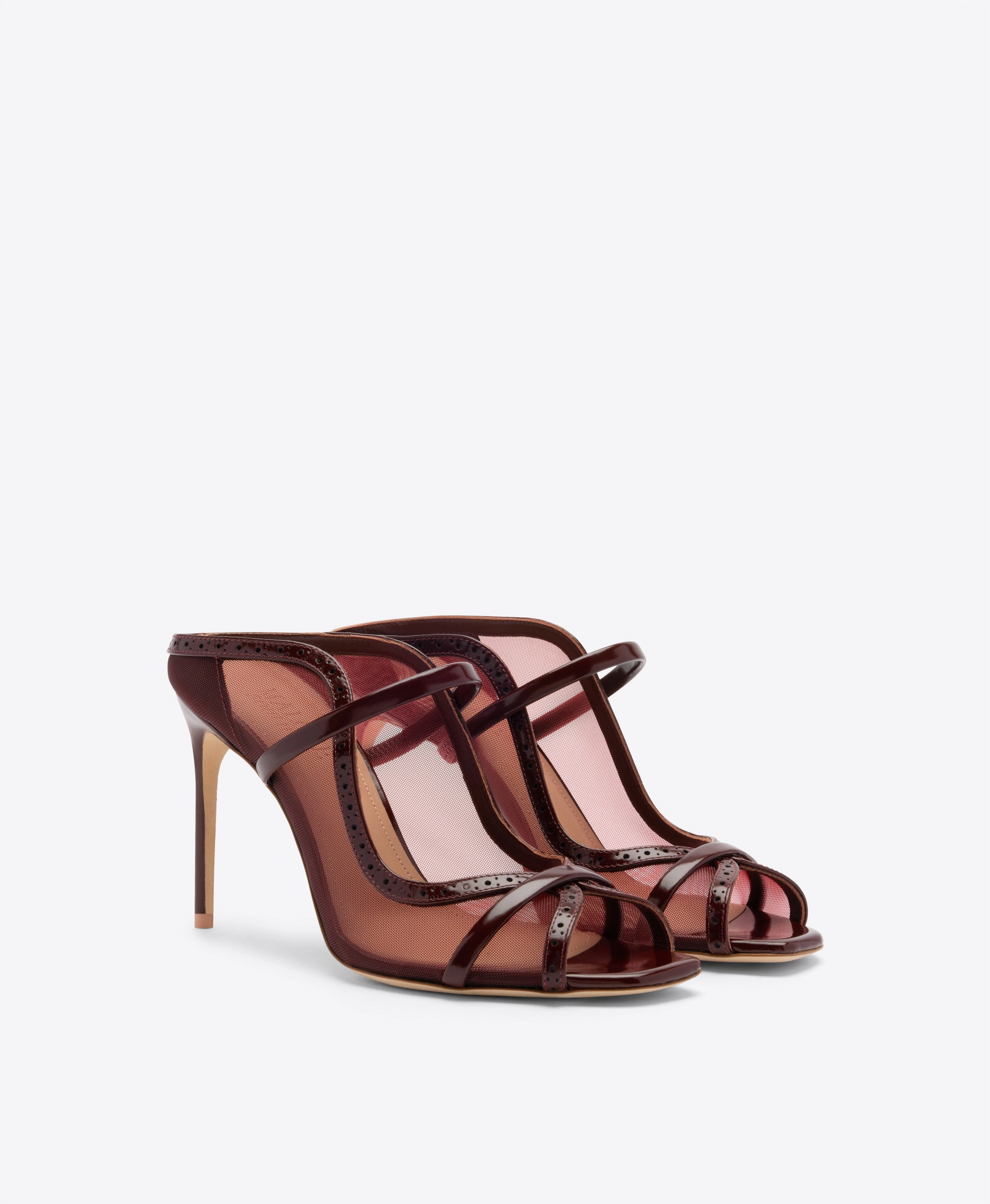 Noah 90 Red Mesh Heeled Sandals