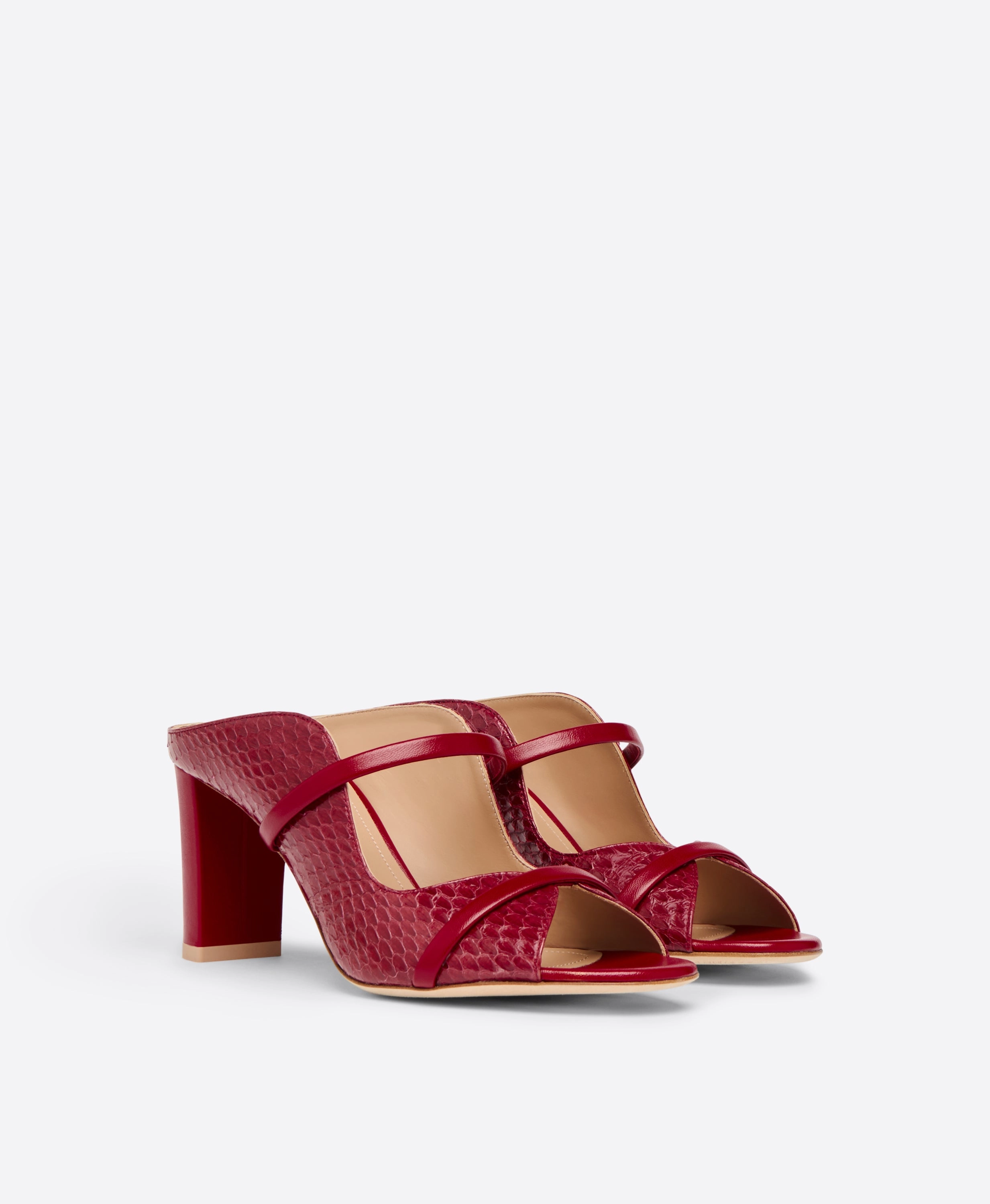 Norah 70 Red Leather Heeled Sandals