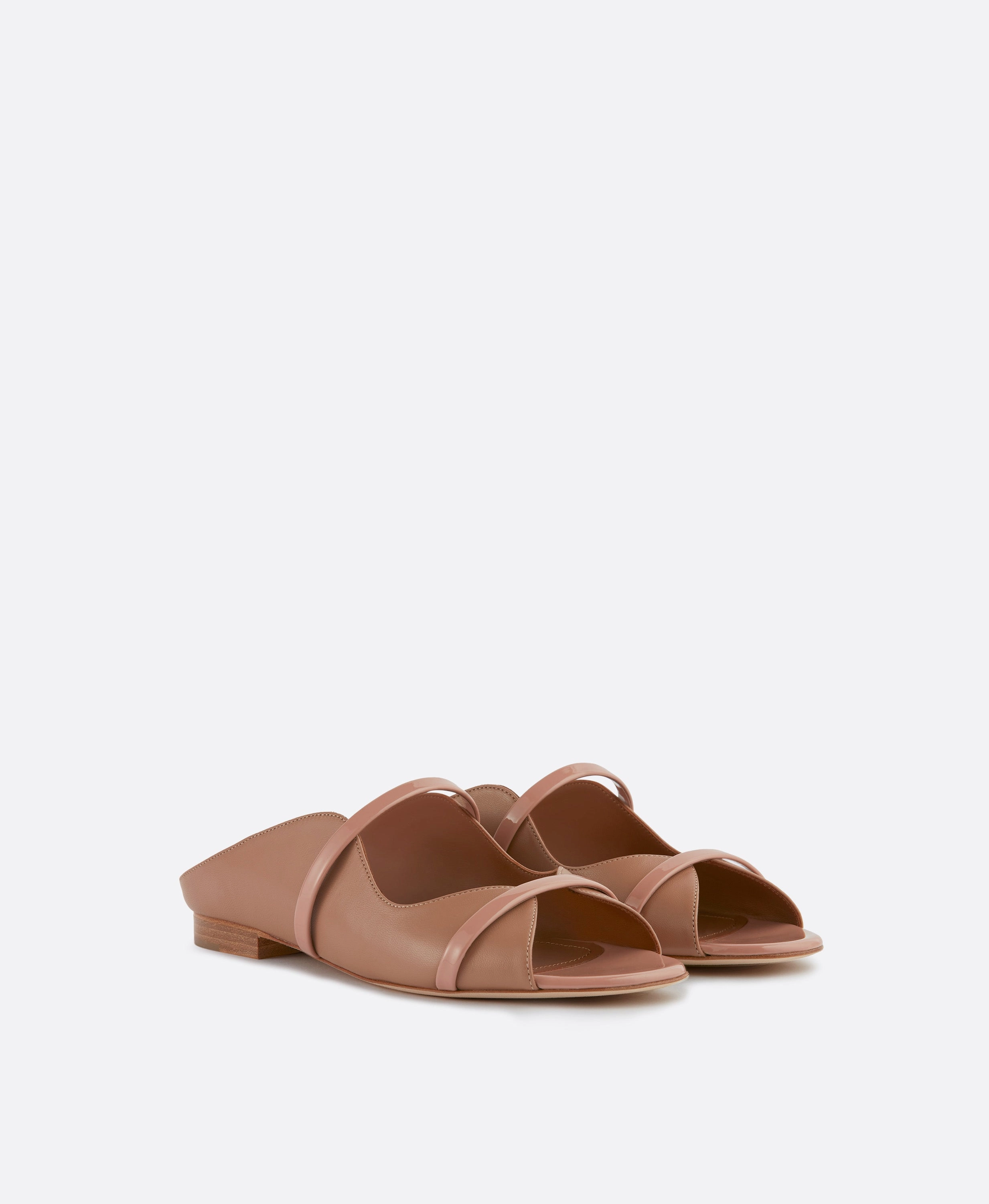 Norah Blush Leather Flat Sandals