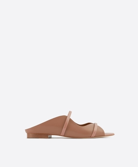 Norah Blush Leather Flat Sandals