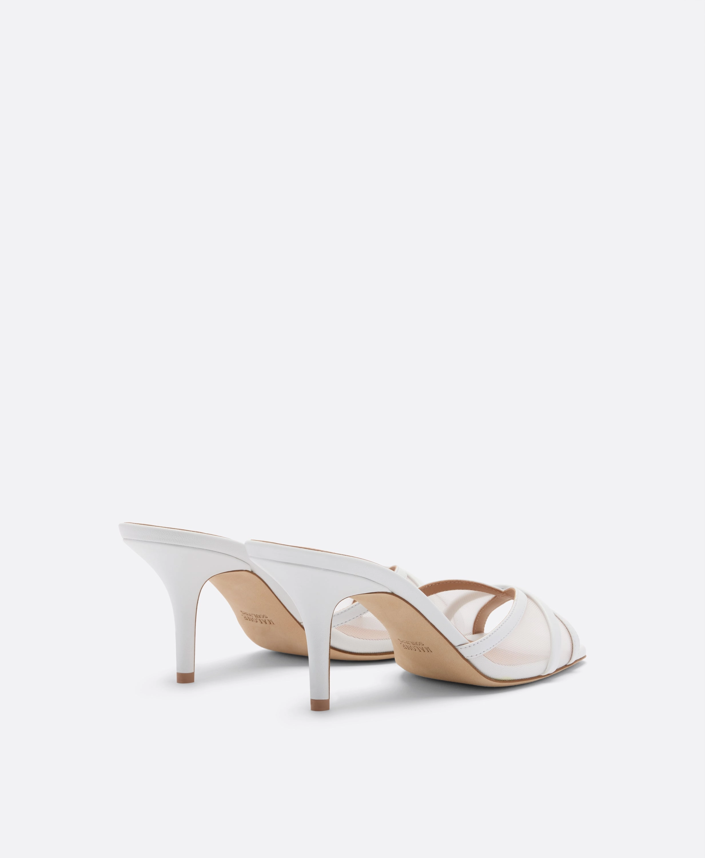 Perla 70 White Mesh Heeled Sandals