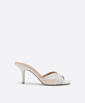 Perla 70 White Mesh Heeled Sandals