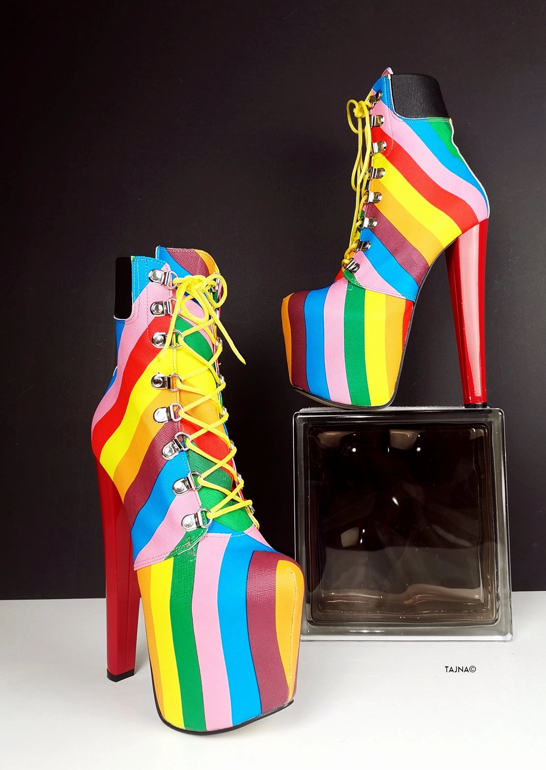 Rainbow Lace Up Love Boots