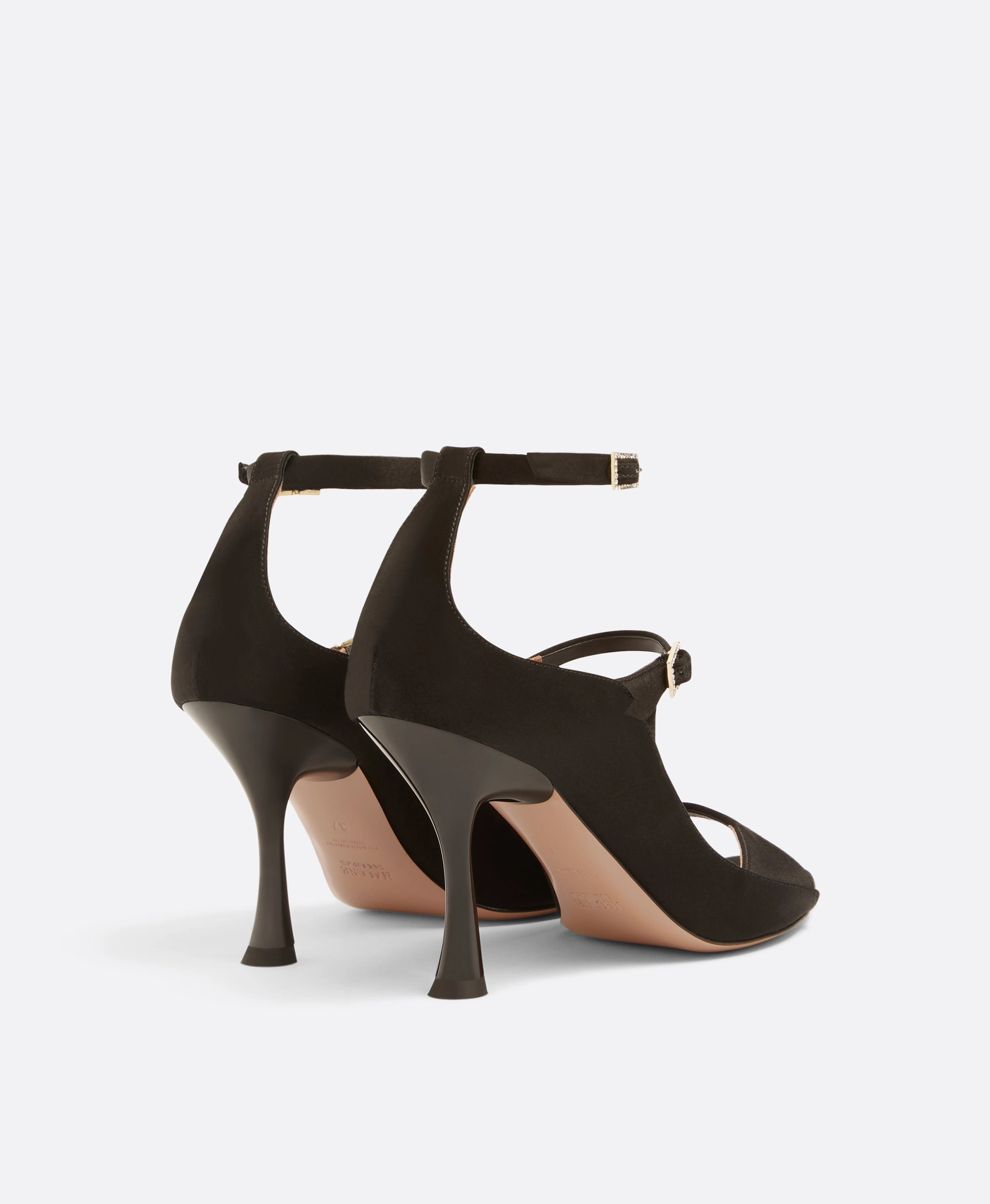 Riley 90 Black Satin Sandals