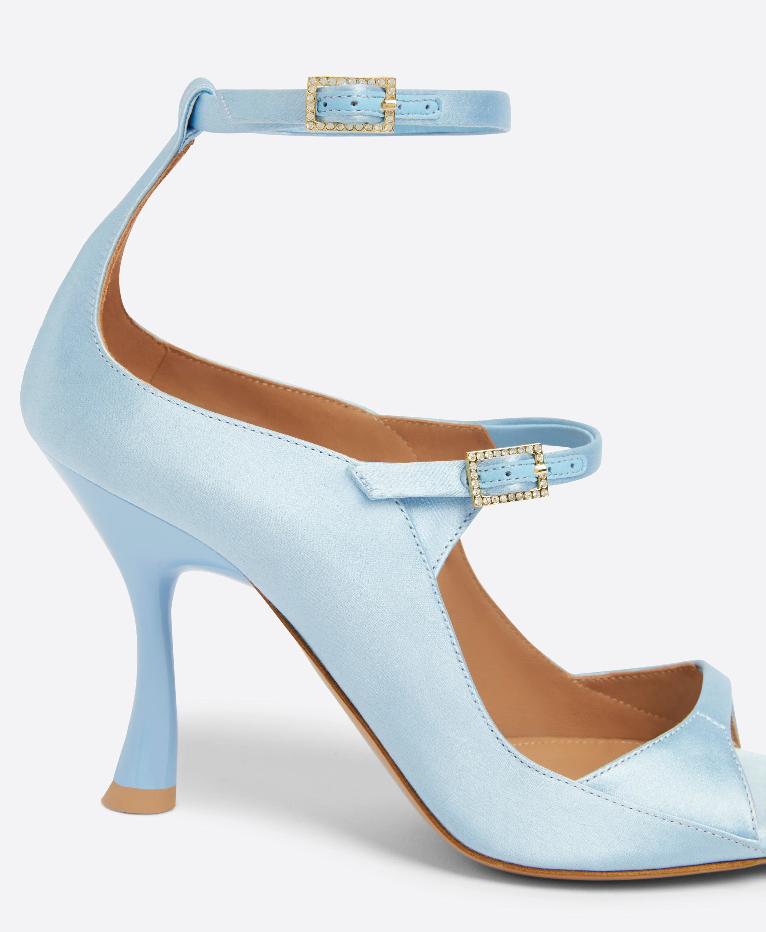Riley 90 Sky Blue Satin Sandals