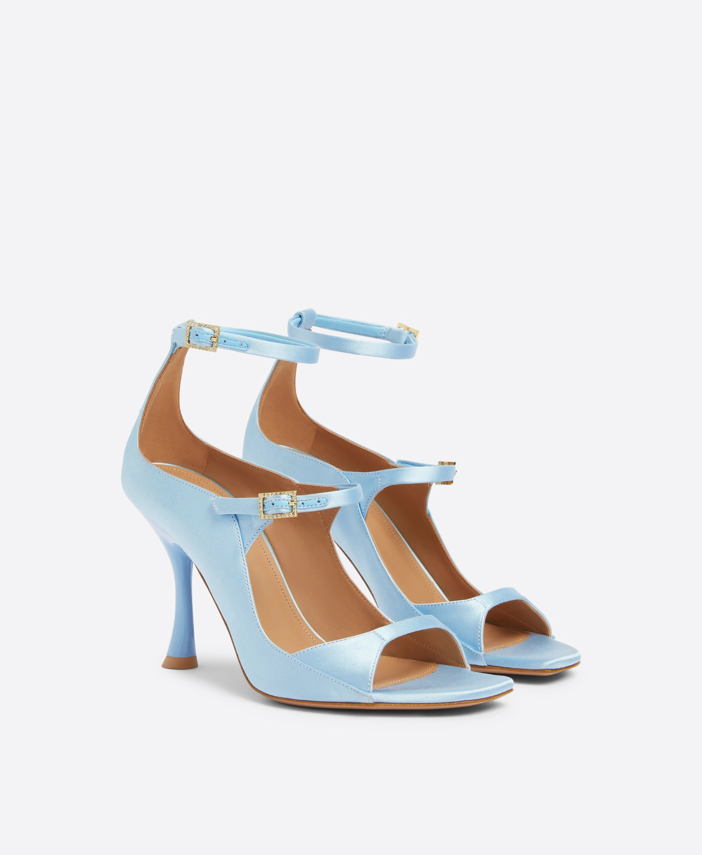 Riley 90 Sky Blue Satin Sandals