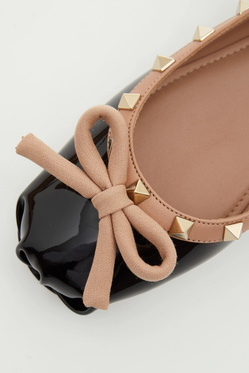 Rockstud Patent Leather Ballerina